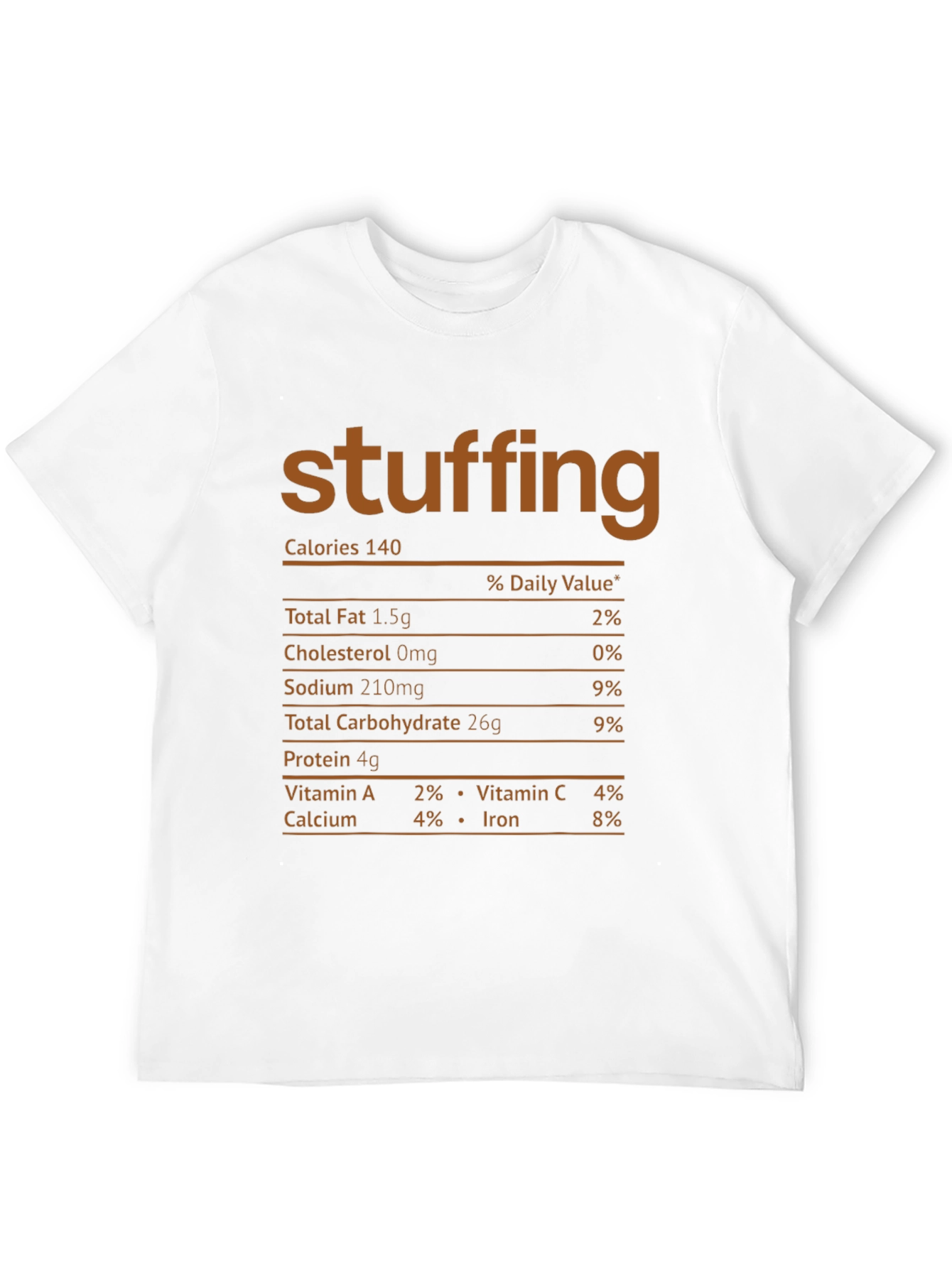 Stuffing Nutrition Facts Black T-Shirt