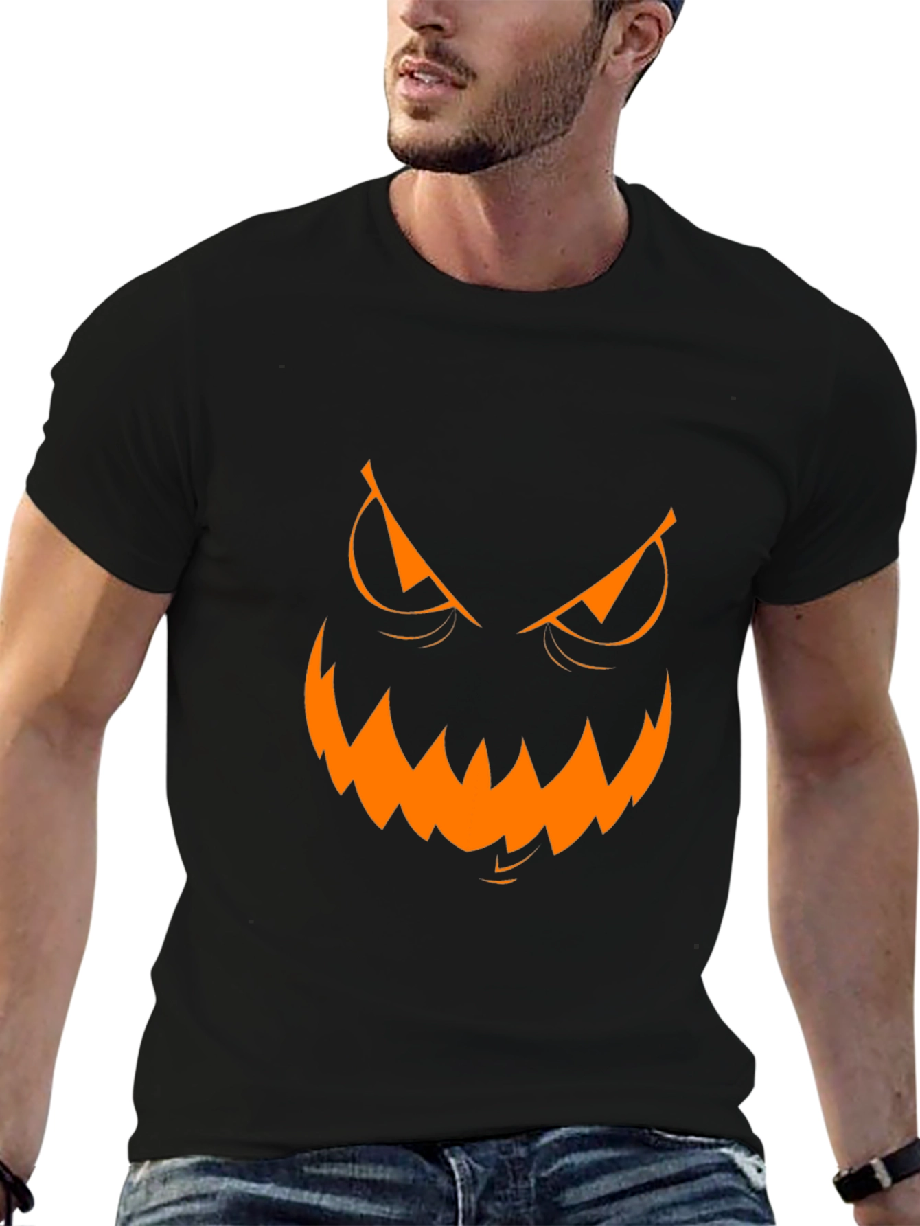 Halloween Pumpkin Face Graphic Tee