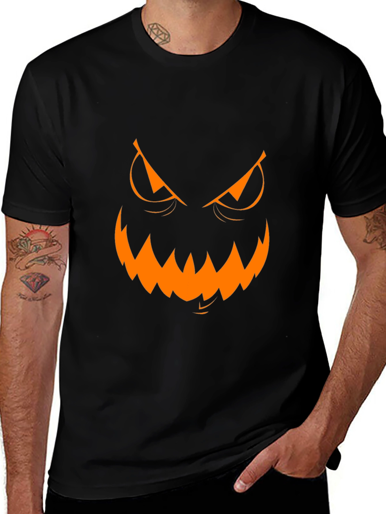 Halloween Pumpkin Face Graphic Tee