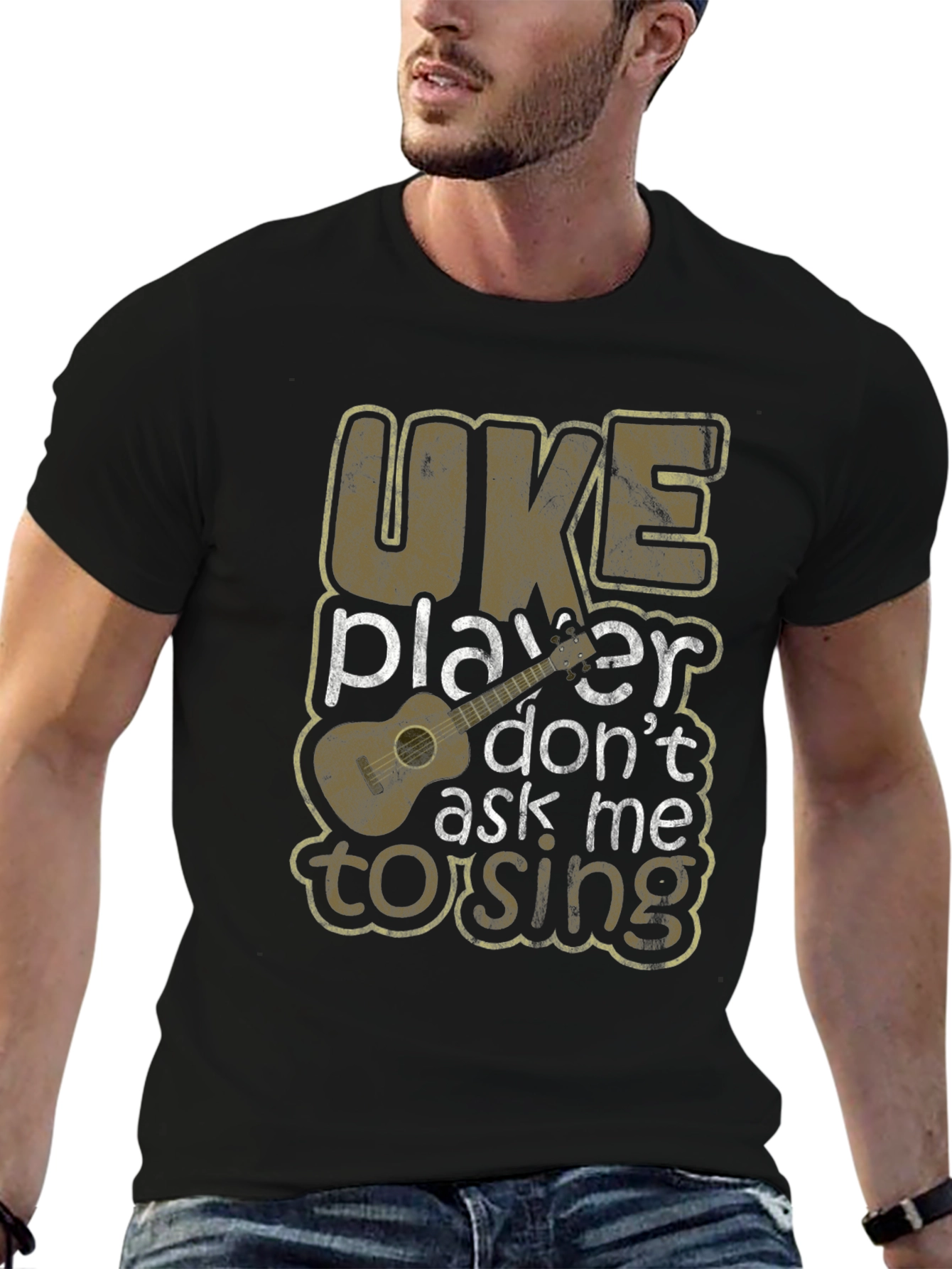Uke Player Dont Ask Me To Sing Graphic T-Shirt