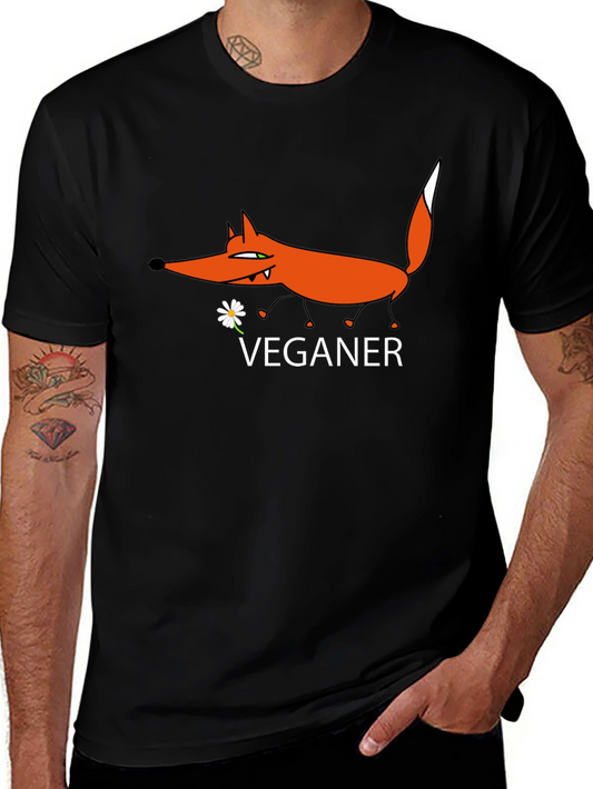 Vegan Fox Graphic Tee - Stylish Animal Lover Shirt