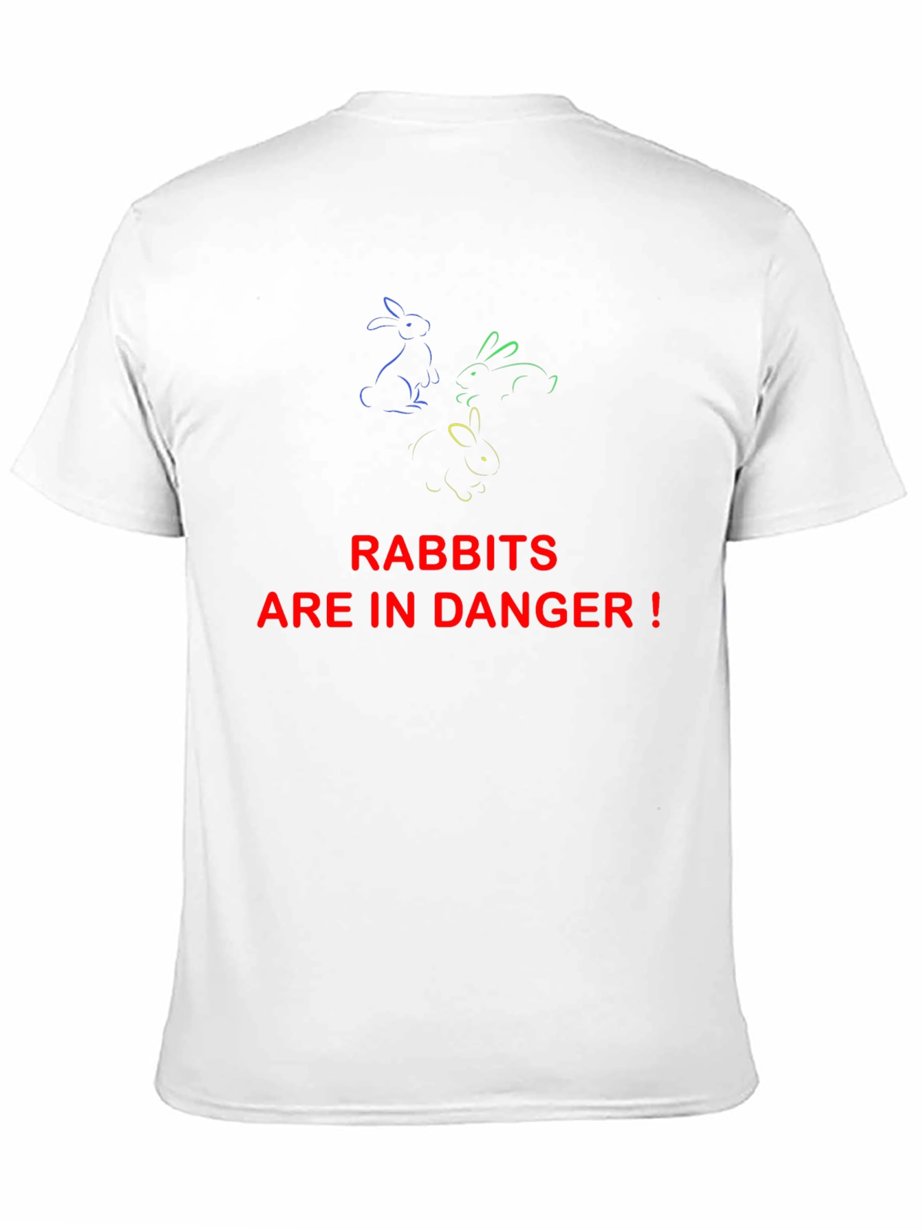 Rabbits in Danger Graphic Tee - Black Cotton