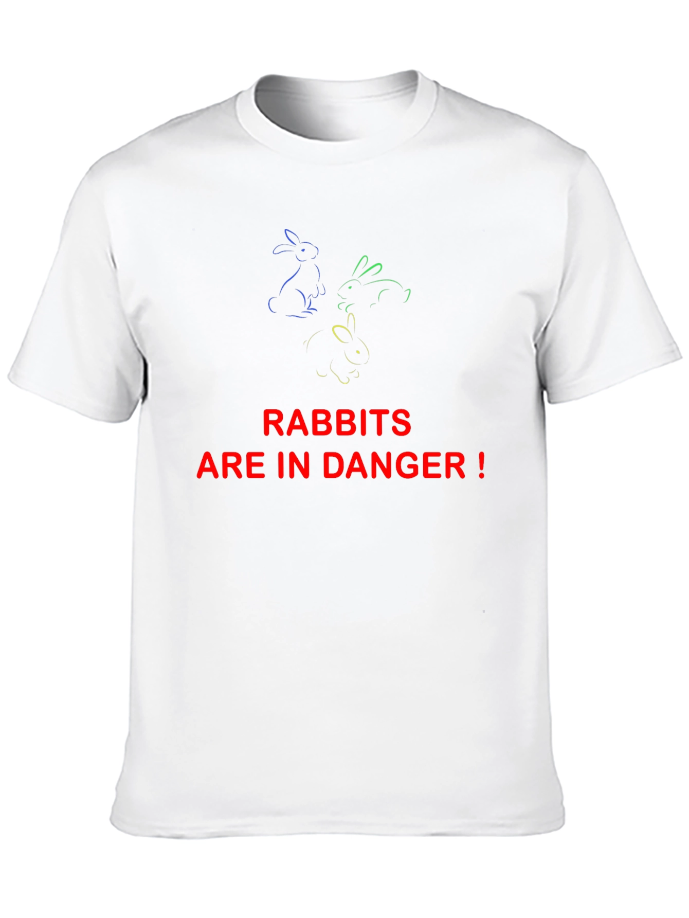 Rabbits in Danger Graphic Tee - Black Cotton