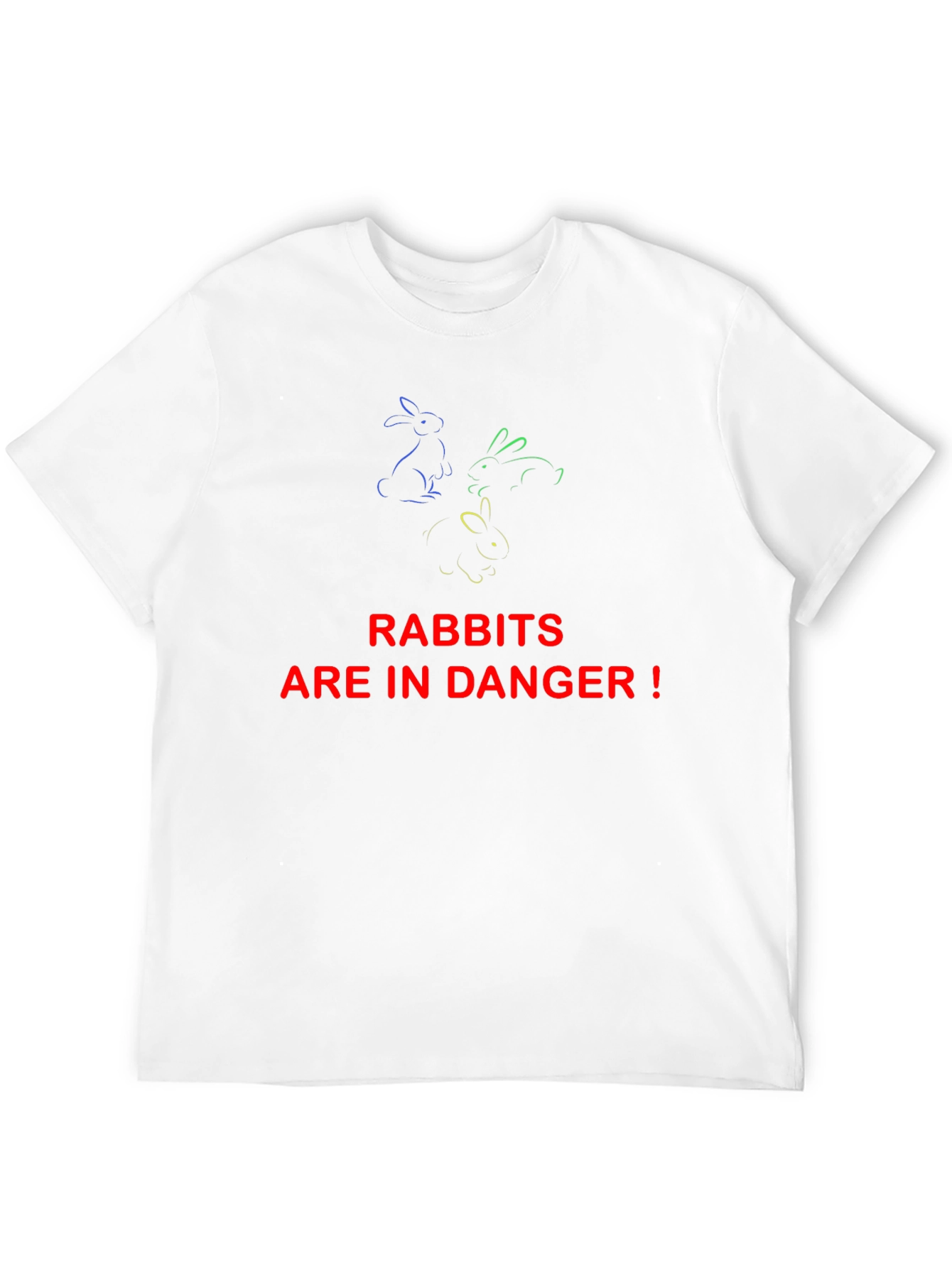 Rabbits in Danger Graphic Tee - Black Cotton