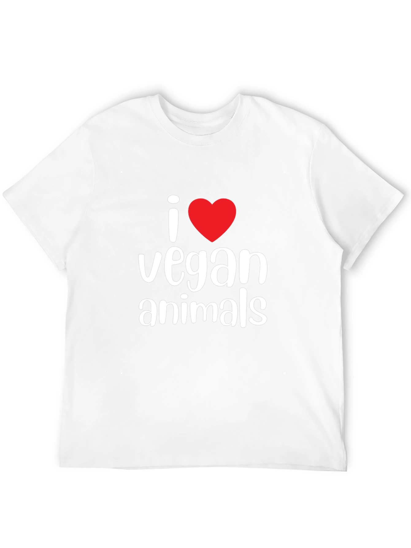 I Heart Vegan Animals Graphic Tee - Black Cotton