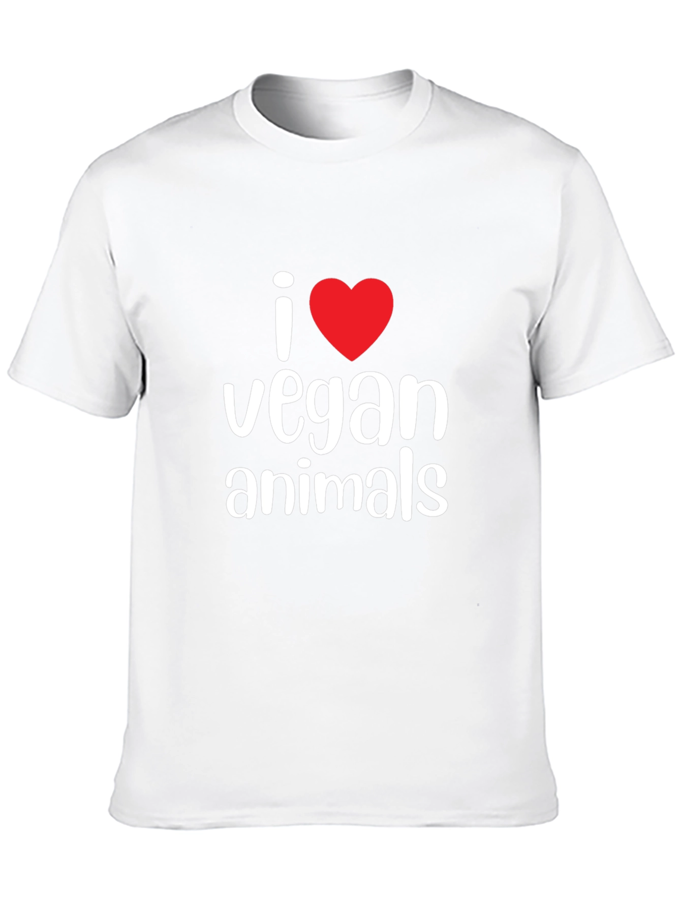 I Heart Vegan Animals Graphic Tee - Black Cotton