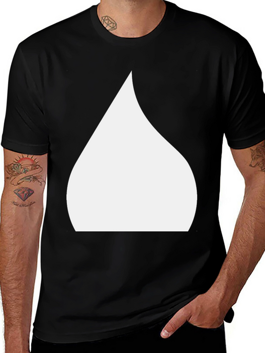 Minimalist Black T-Shirt - White Teardrop Design