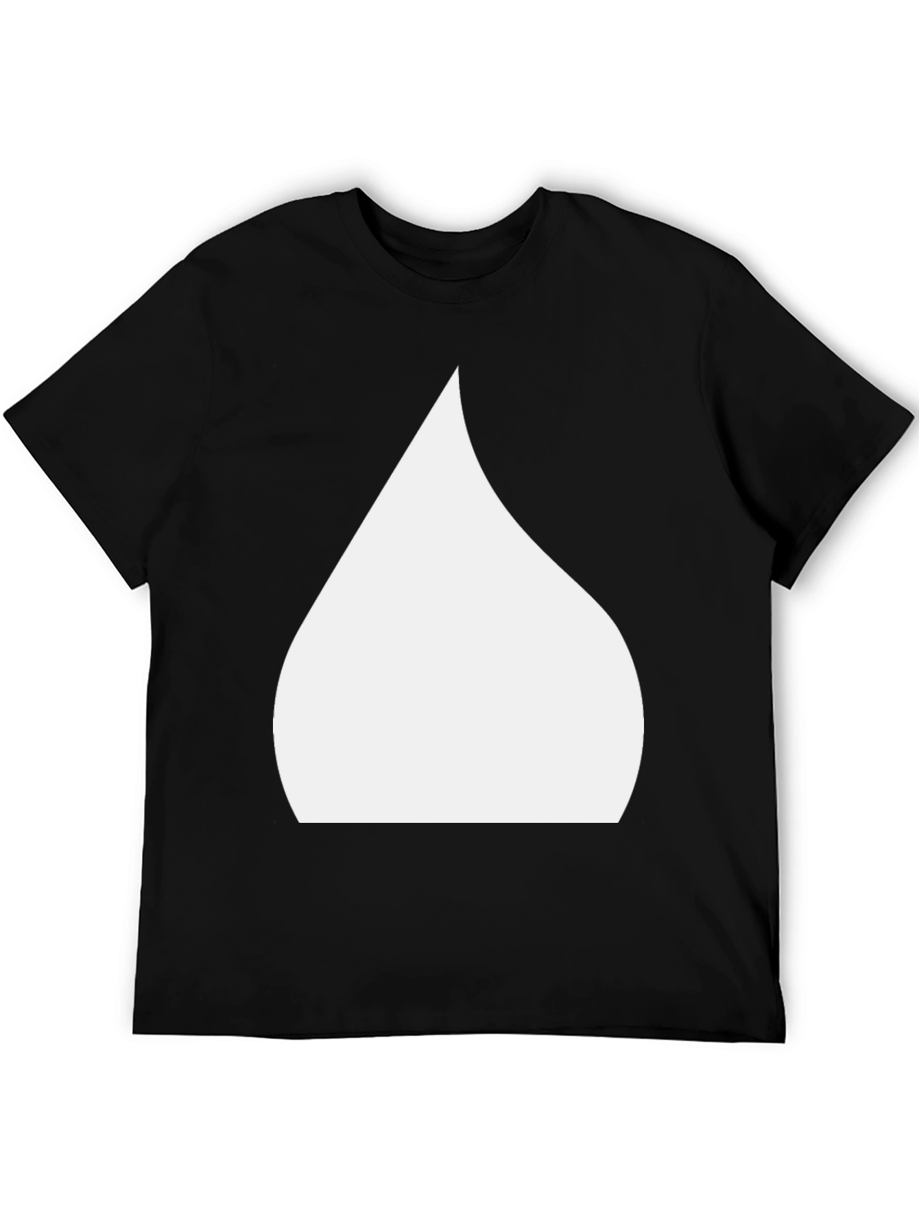 Minimalist Black T-Shirt - White Teardrop Design