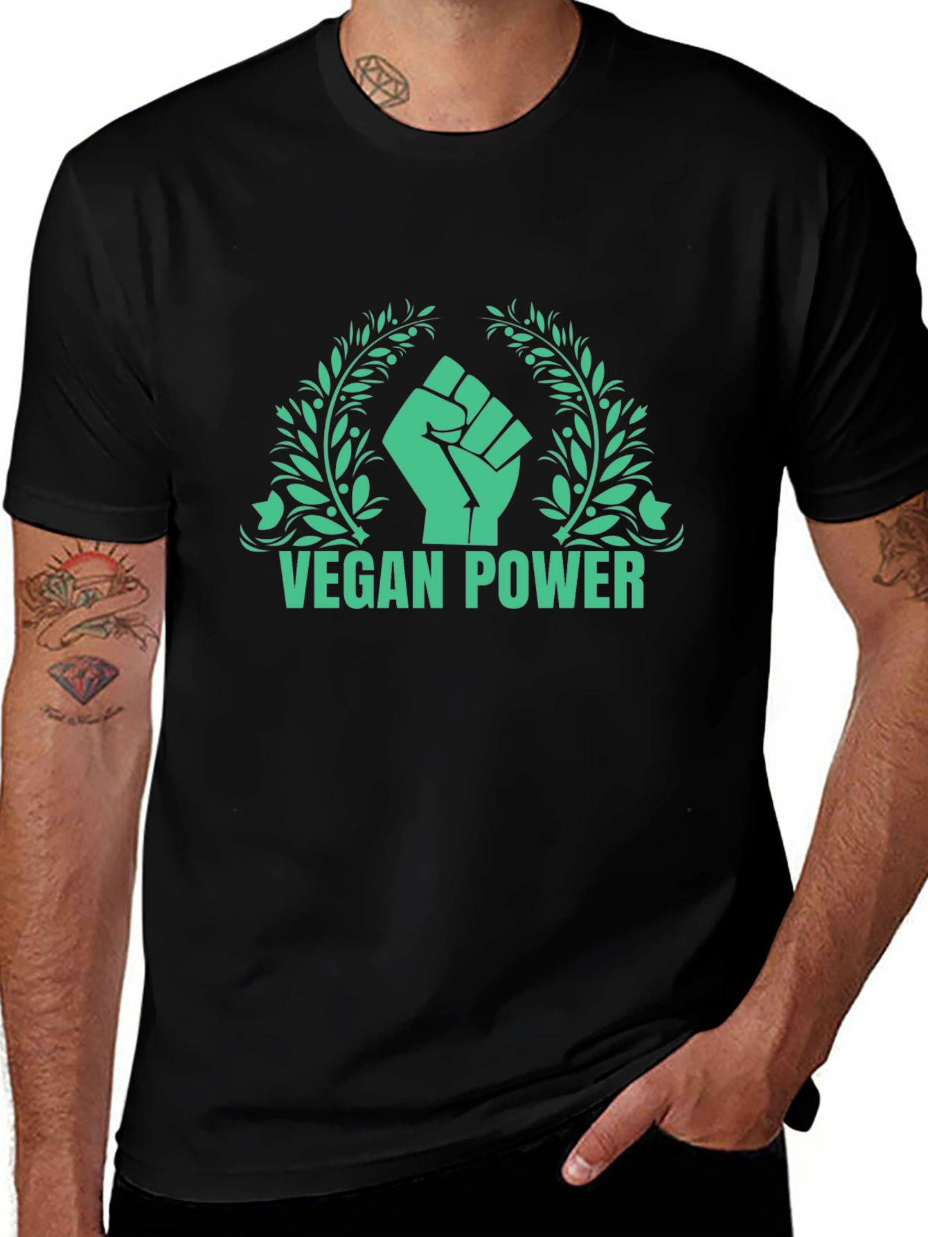 Vegan Power Graphic Tee - Black