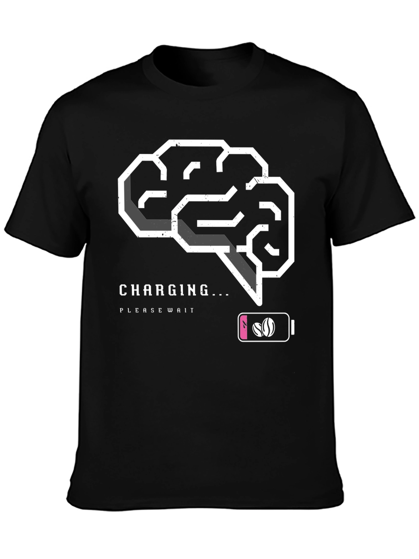 Charging Brain T-Shirt - Coffee Powered