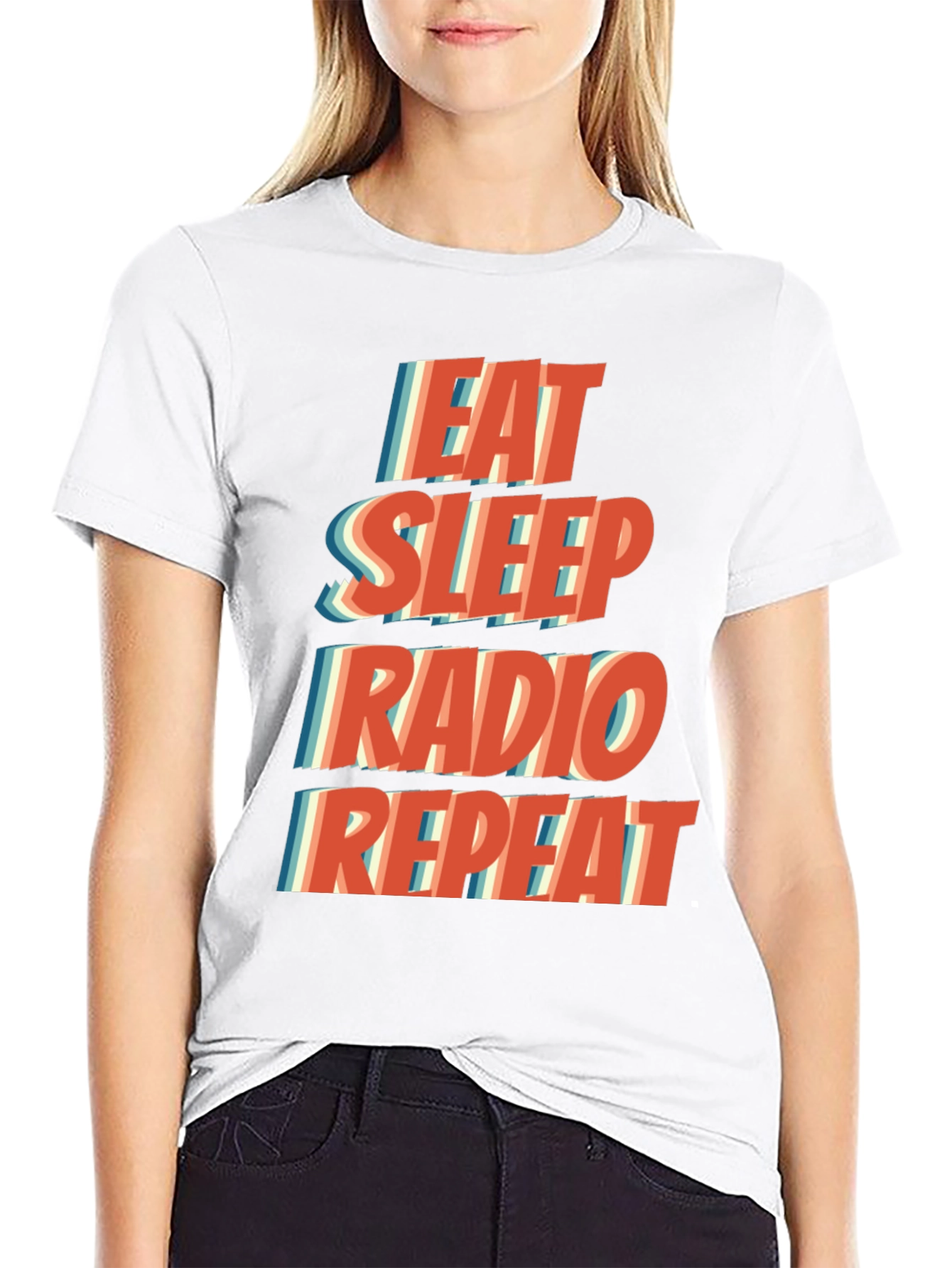 Eat Sleep Radio Repeat Graphic T-Shirt
