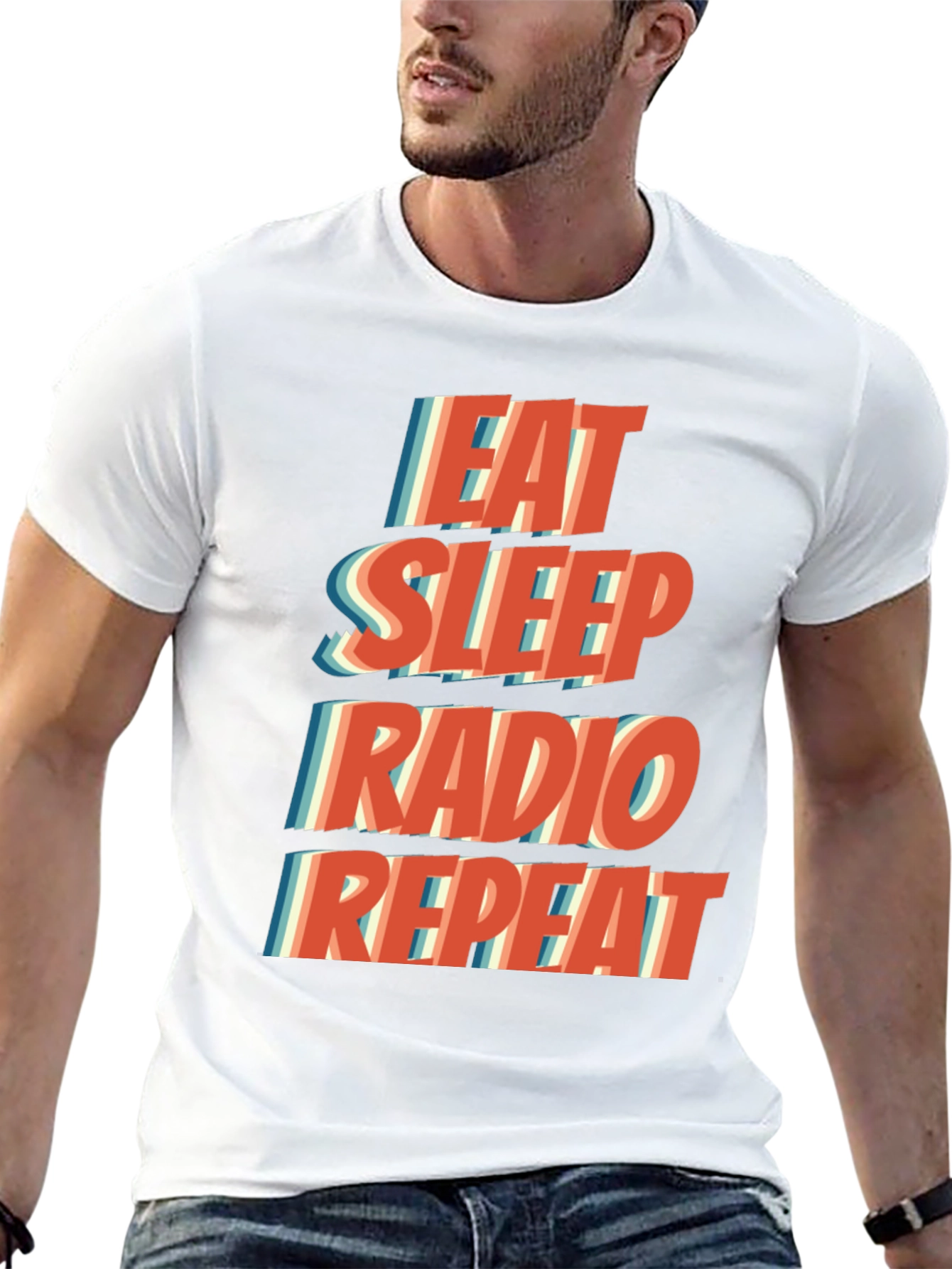 Eat Sleep Radio Repeat Graphic T-Shirt