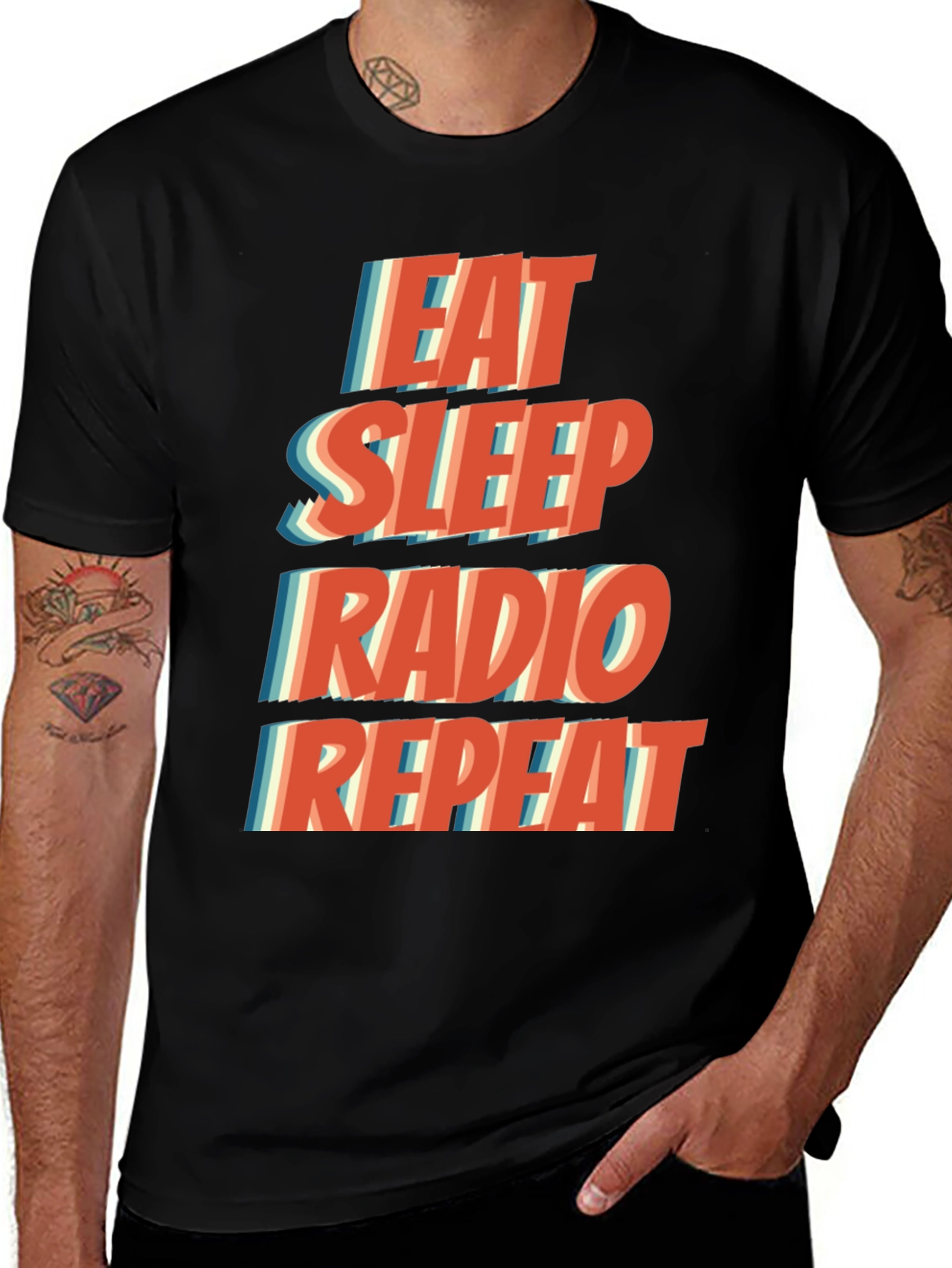 Eat Sleep Radio Repeat Graphic T-Shirt