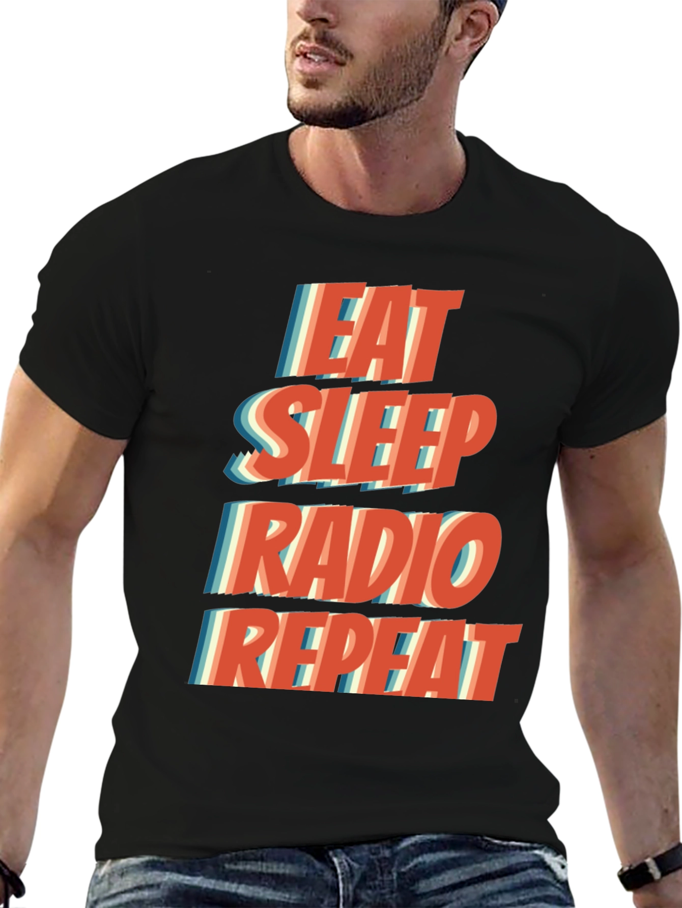 Eat Sleep Radio Repeat Graphic T-Shirt