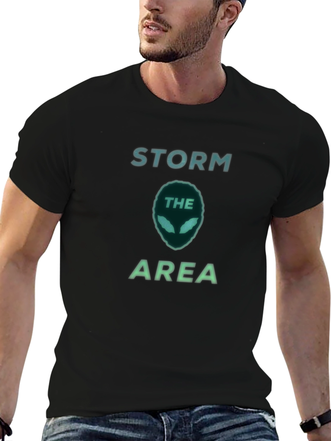 Storm Area Alien Head Graphic Tee - Black