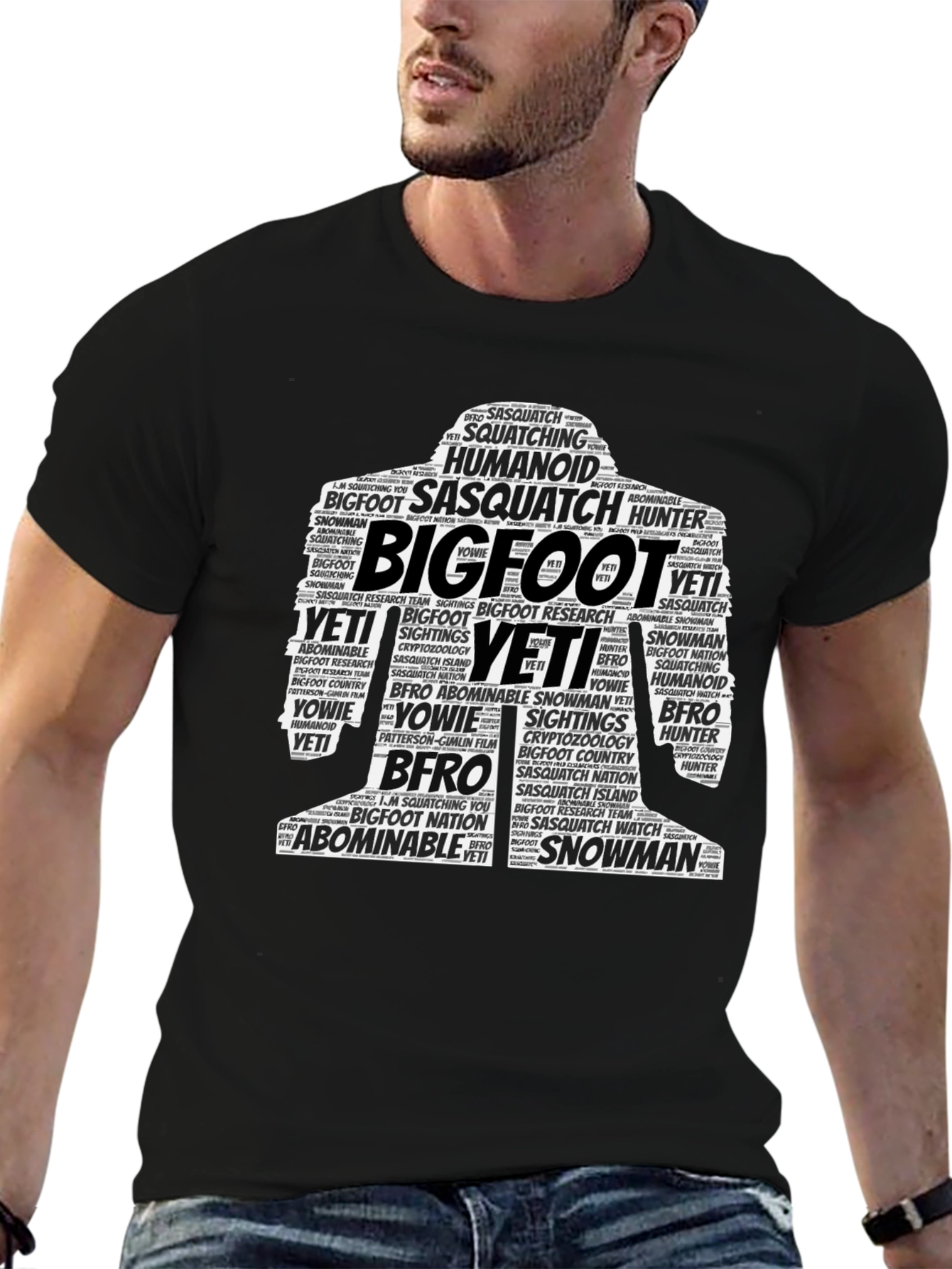 Bigfoot Word Art Graphic Tee