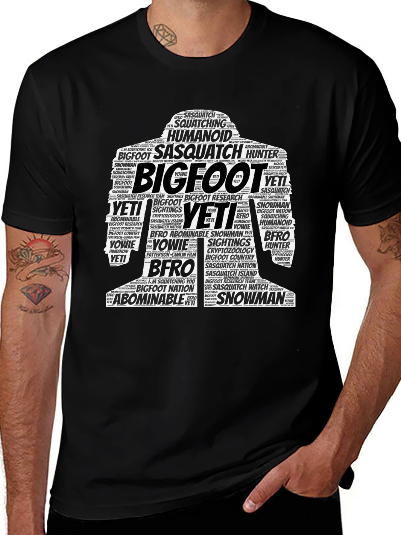 Bigfoot Word Art Graphic Tee