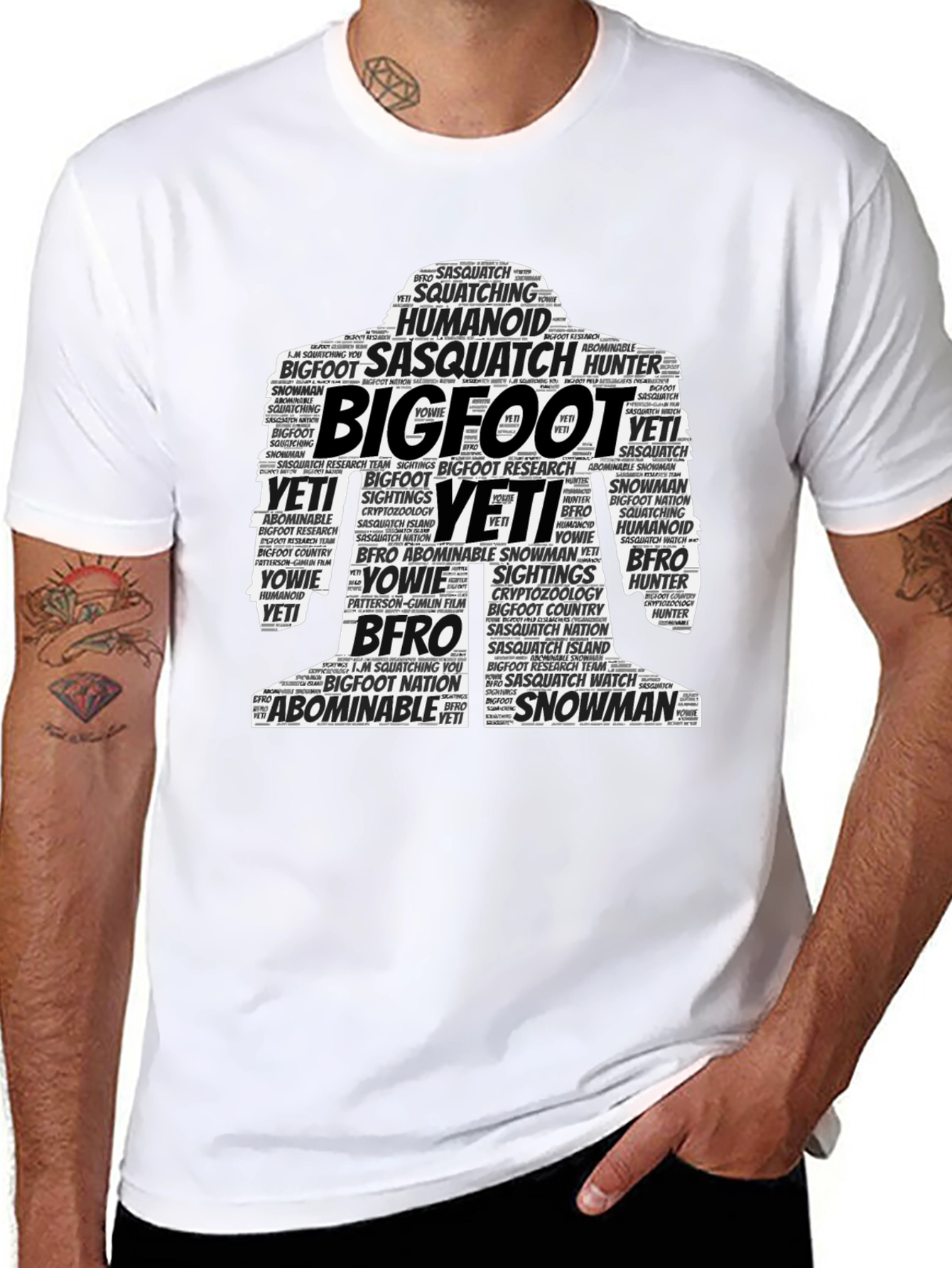 Bigfoot Word Art Graphic Tee