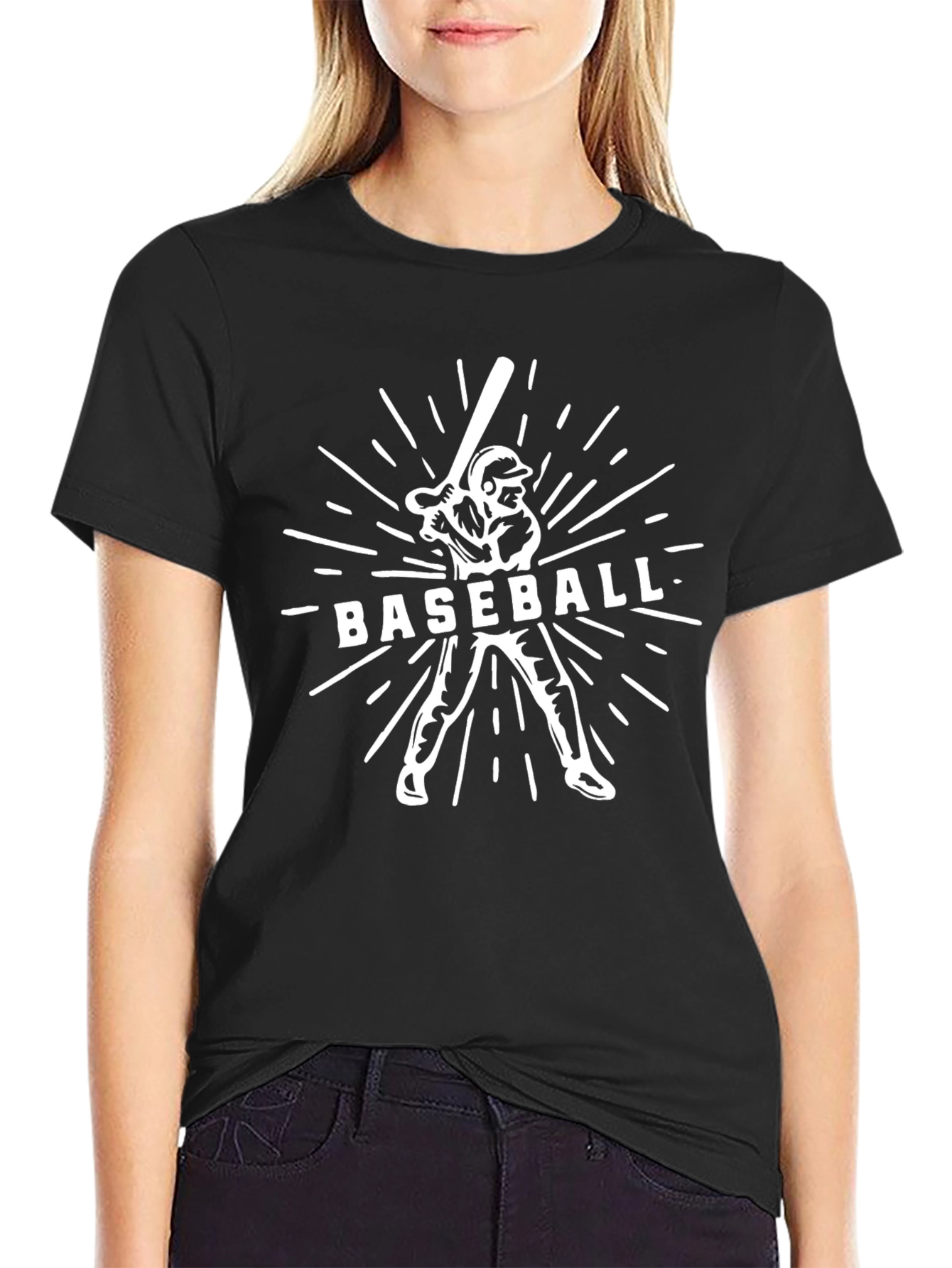 Baseball Graphic Tee - Classic Black Cotton