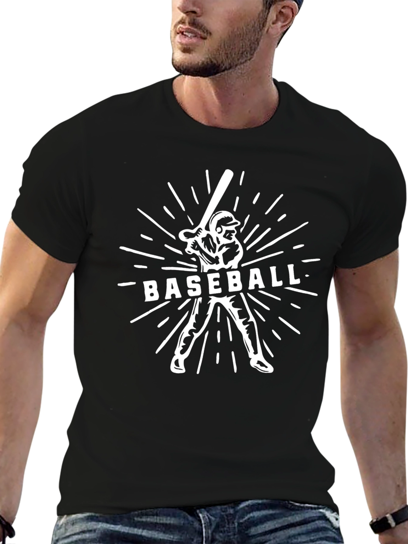 Baseball Graphic Tee - Classic Black Cotton
