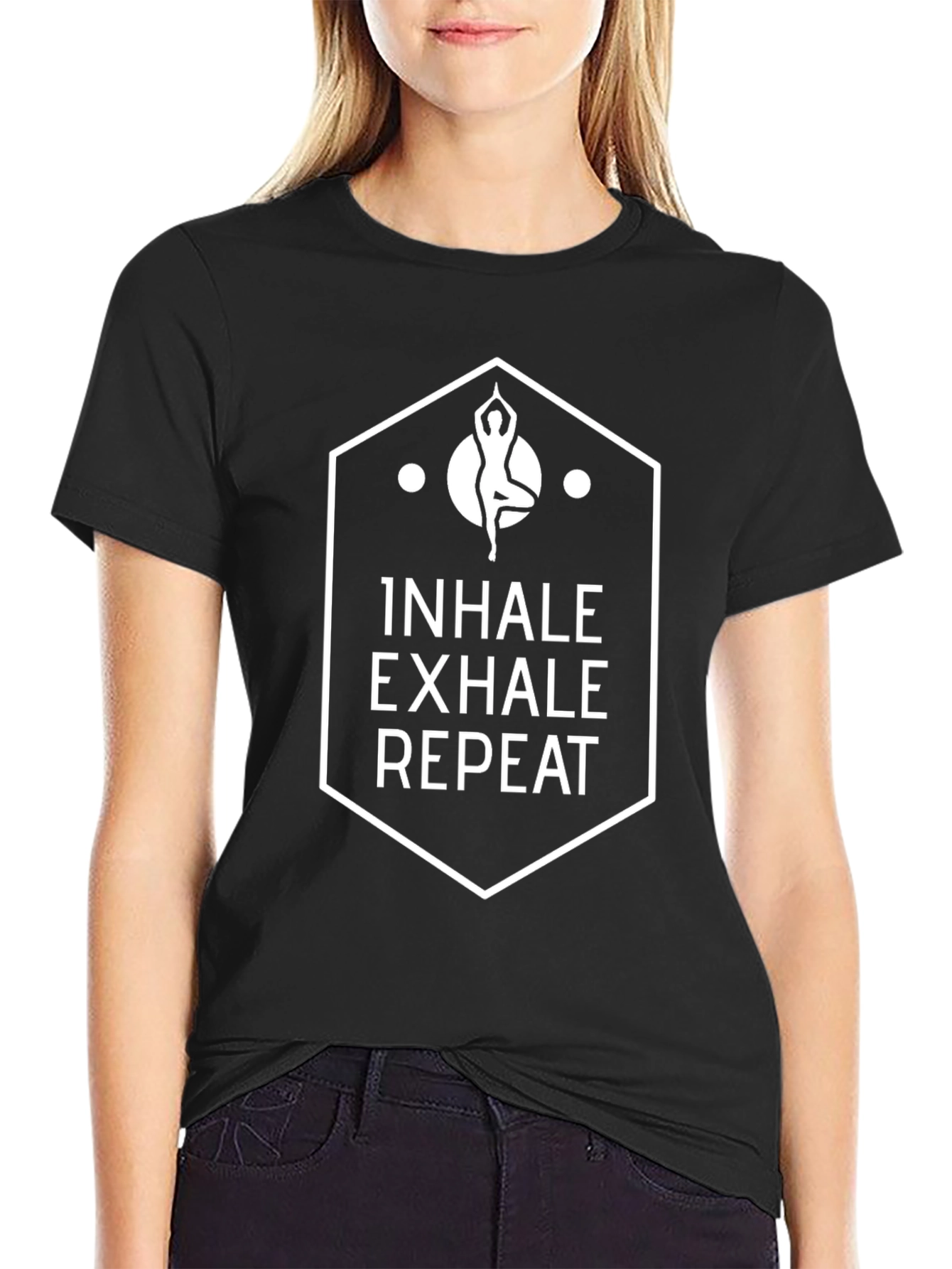 Inhale Exhale Repeat Yoga T-Shirt - Black