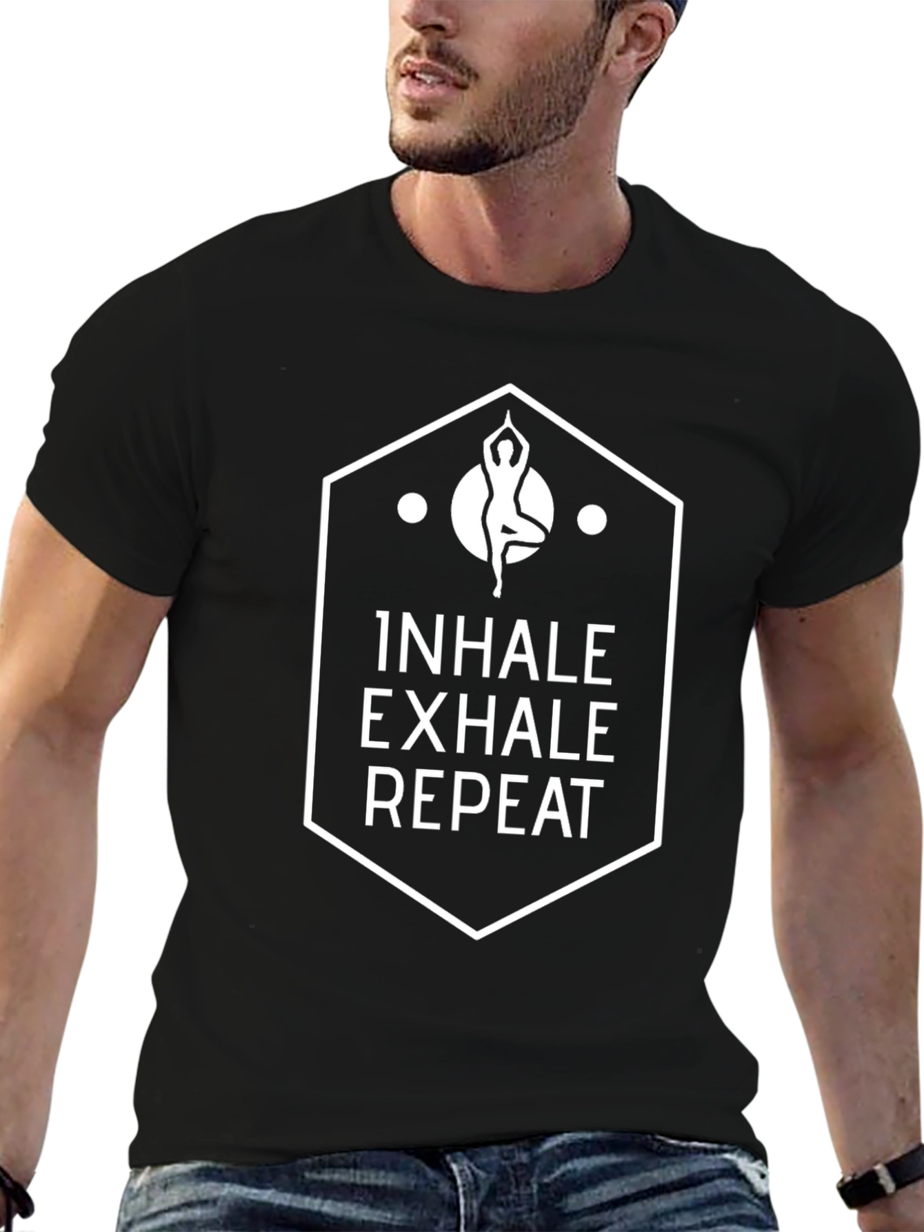 Inhale Exhale Repeat Yoga T-Shirt - Black