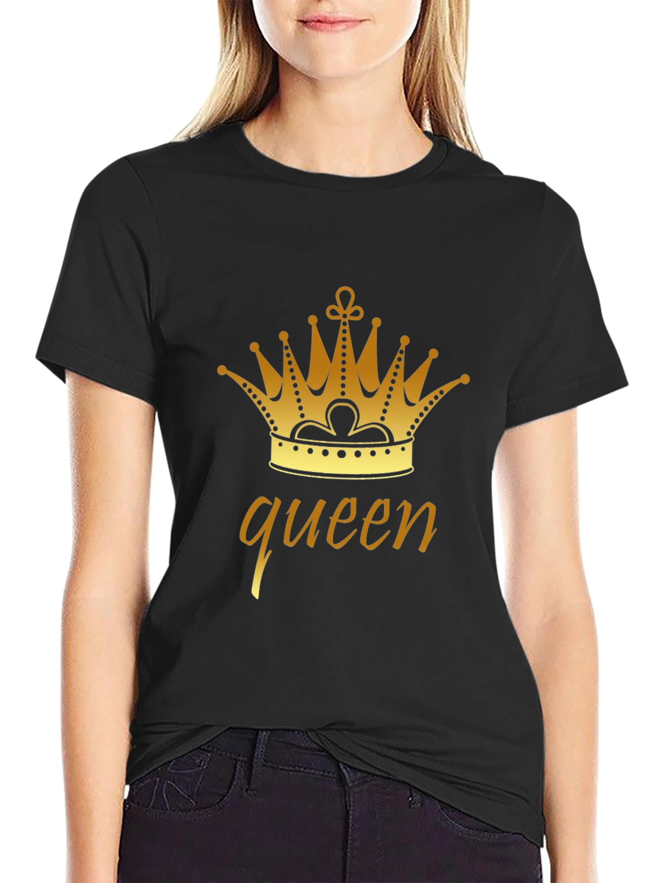 Queen Crown Graphic Tee - Stylish Black T-Shirt