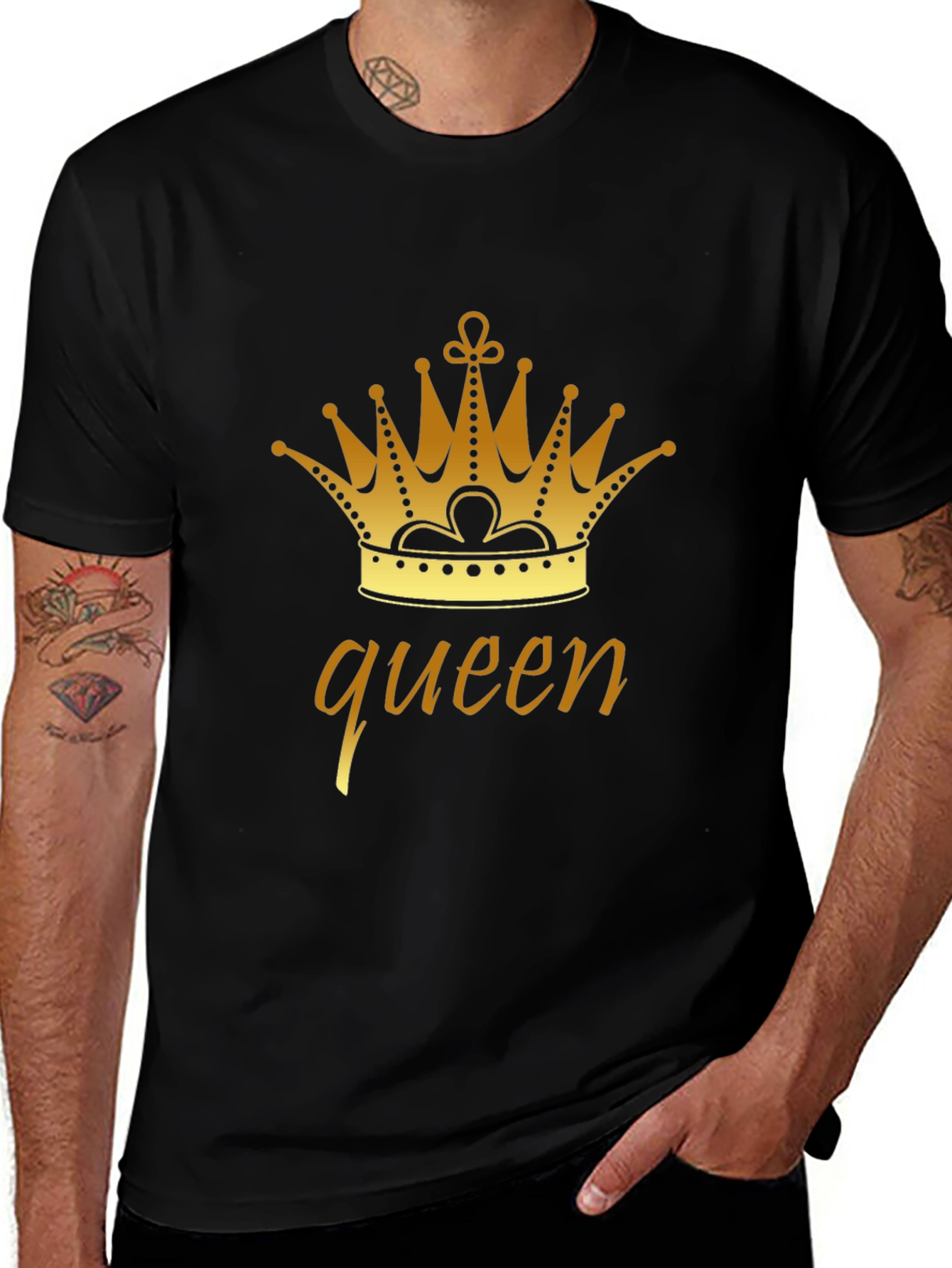 Queen Crown Graphic Tee - Stylish Black T-Shirt