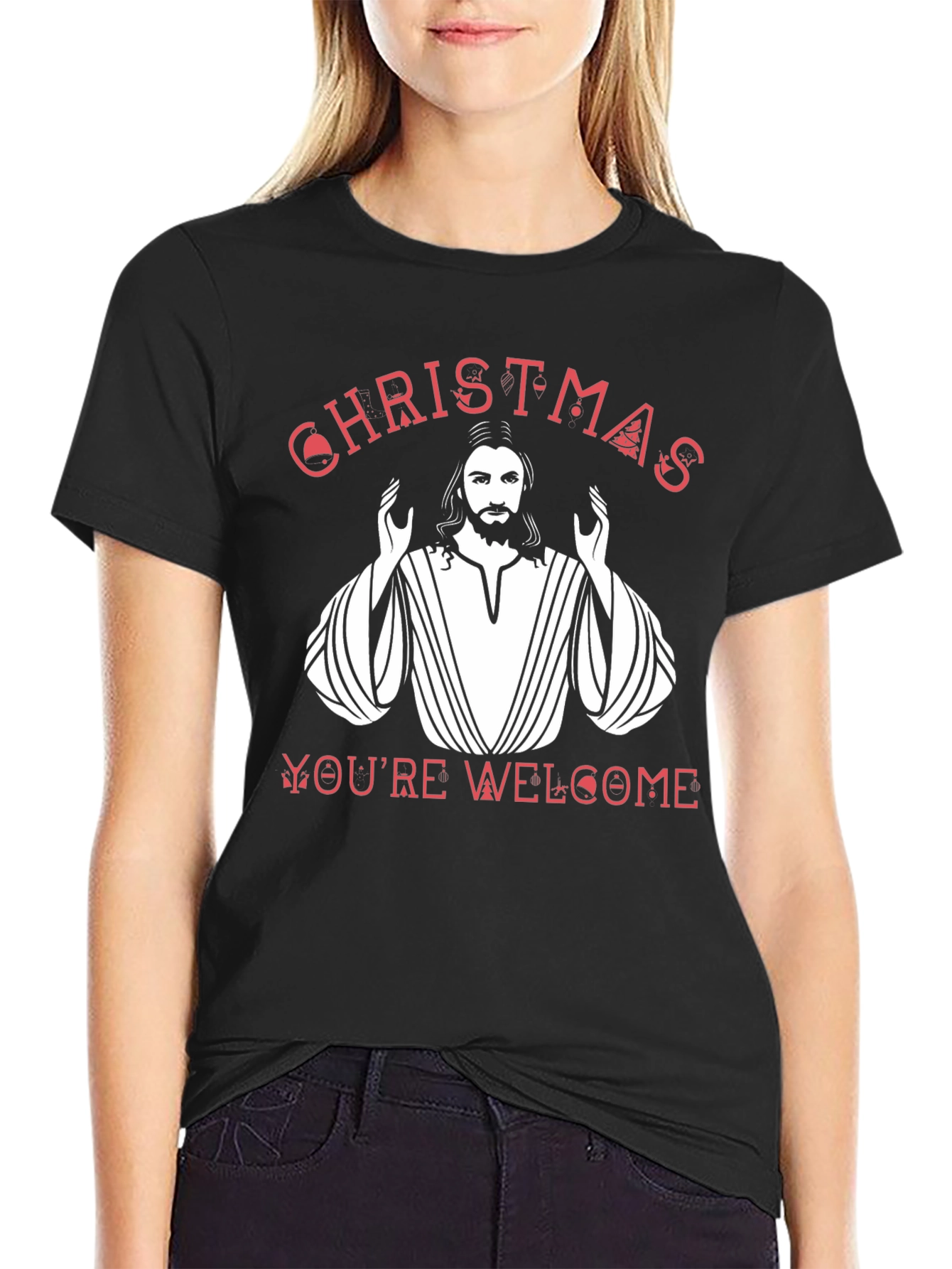 Christmas Youre Welcome Jesus Graphic T-Shirt