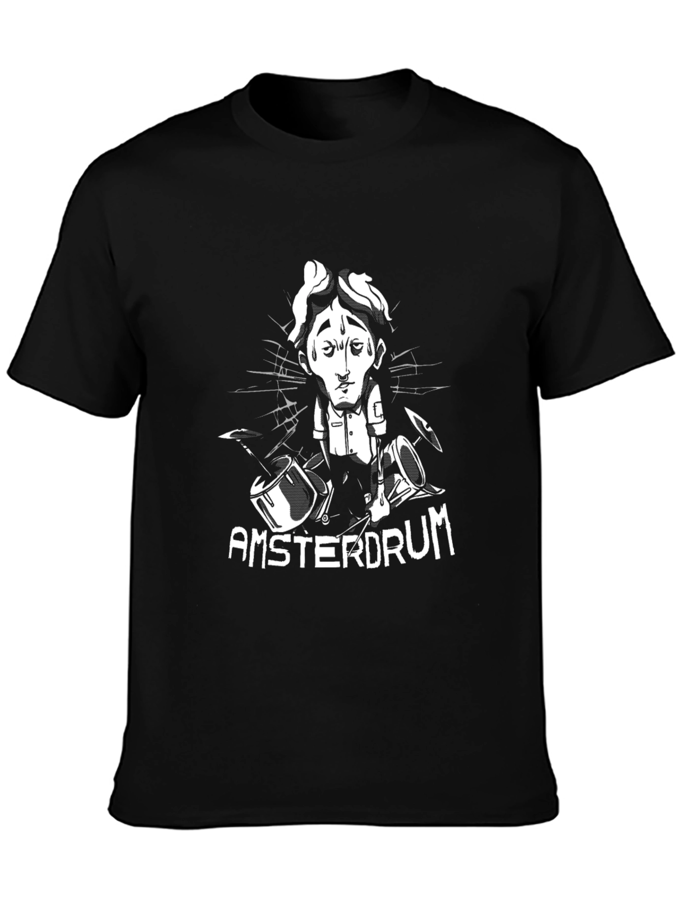 Amsterdrum Graphic Tee - Unique Drummer Design T-Shirt