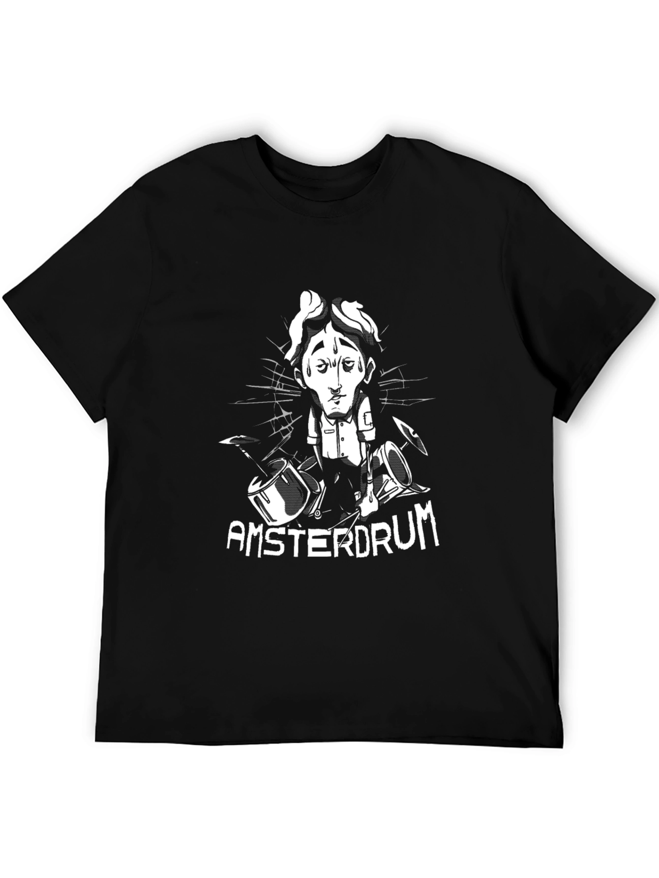 Amsterdrum Graphic Tee - Unique Drummer Design T-Shirt