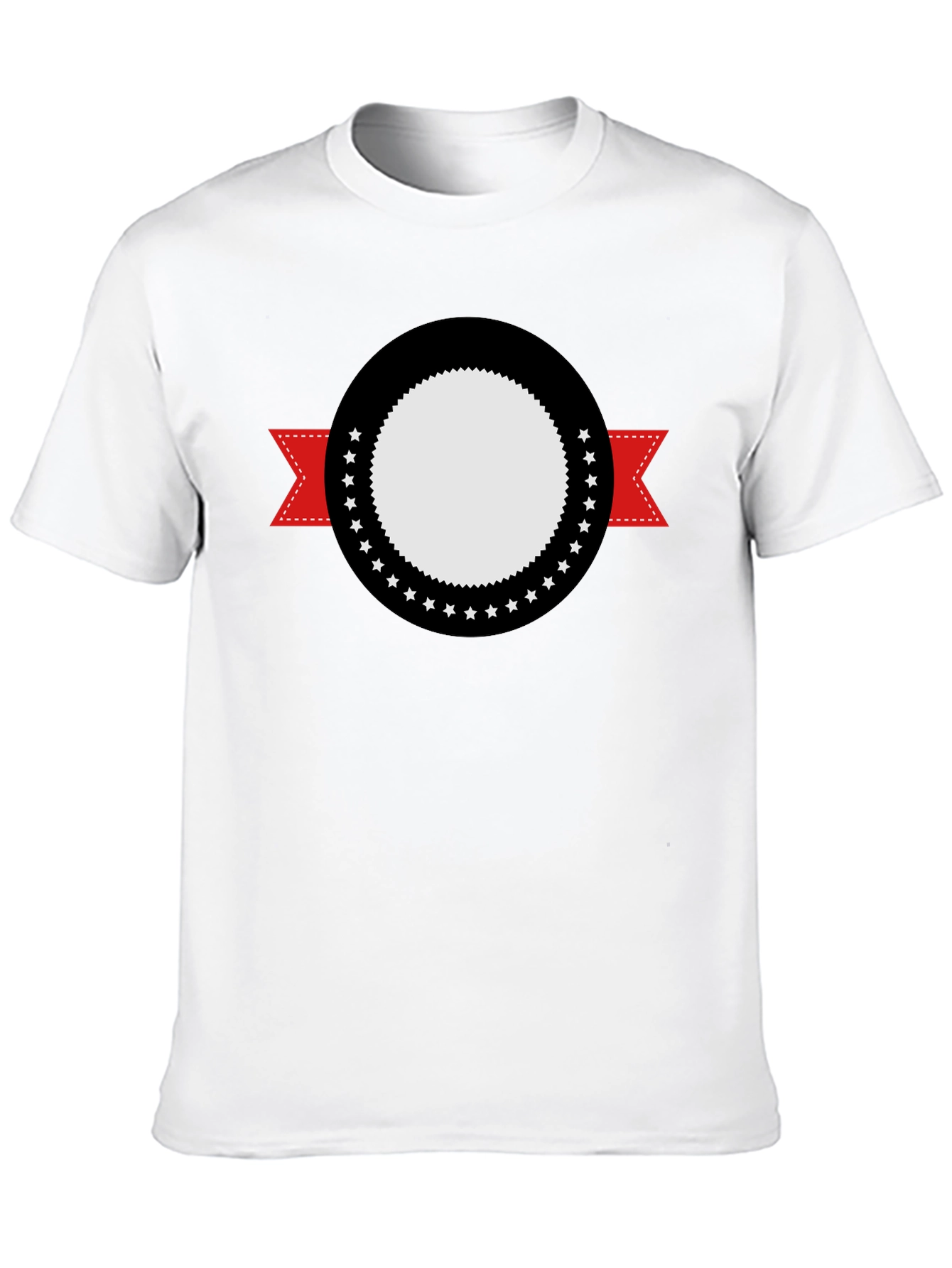 Modern Black Tee with Graphic Emblem Design
