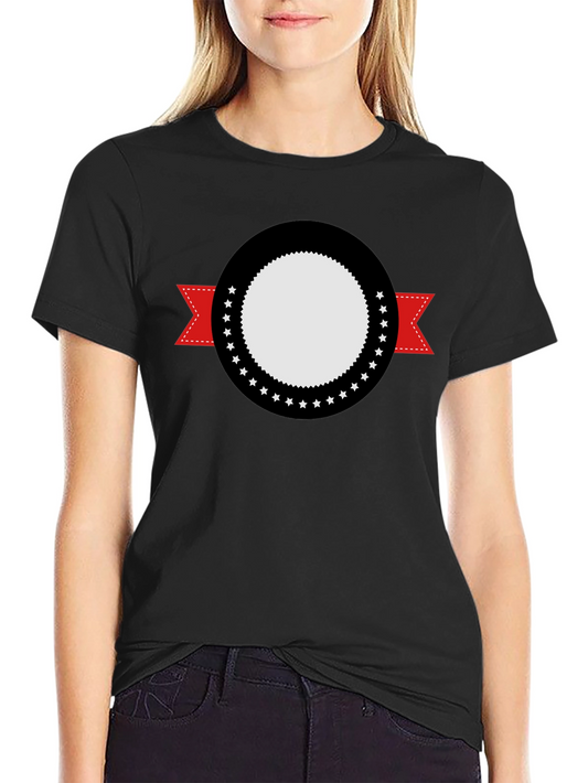 Modern Black Tee with Graphic Emblem Design