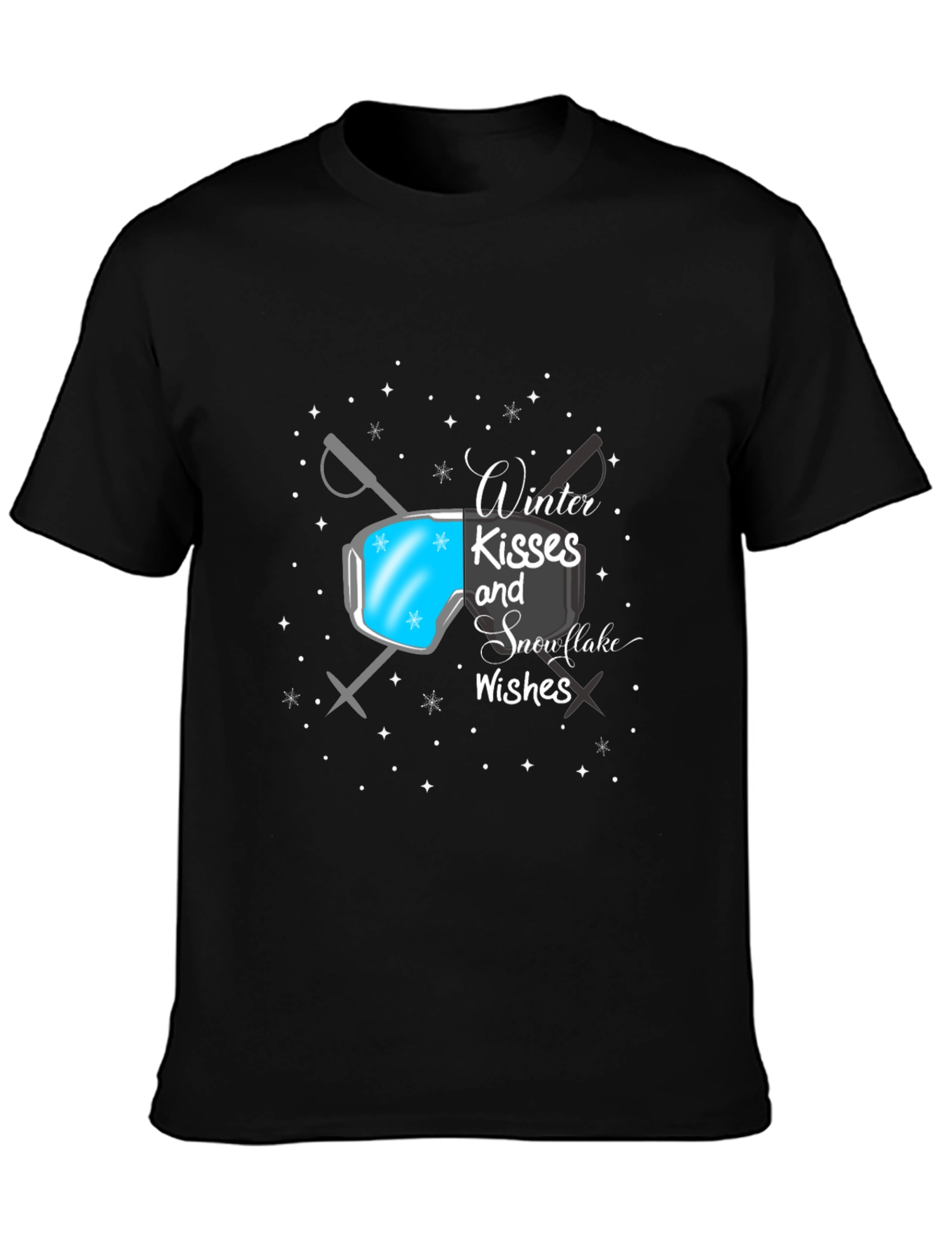 Winter Kisses Snowflakes Wishes Graphic T-Shirt