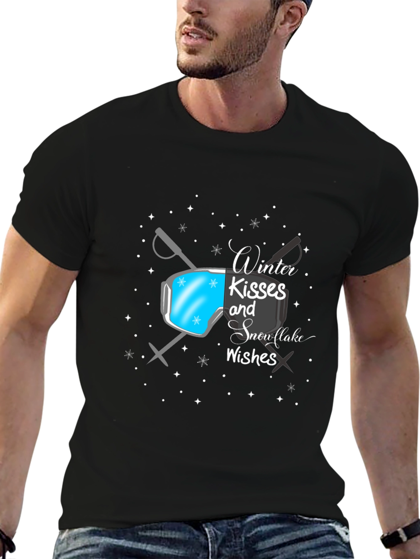 Winter Kisses Snowflakes Wishes Graphic T-Shirt