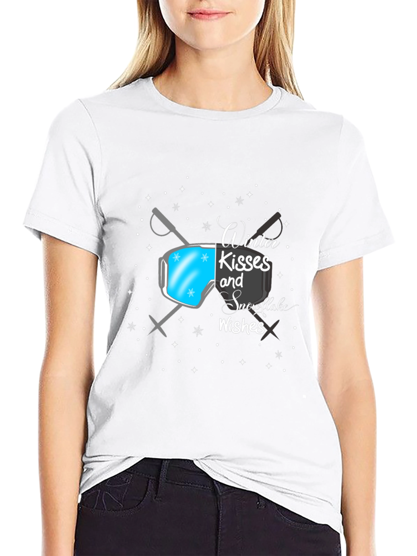 Winter Kisses Snowflakes Wishes Graphic T-Shirt