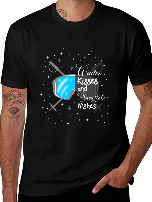 Winter Kisses Snowflakes Wishes Graphic T-Shirt