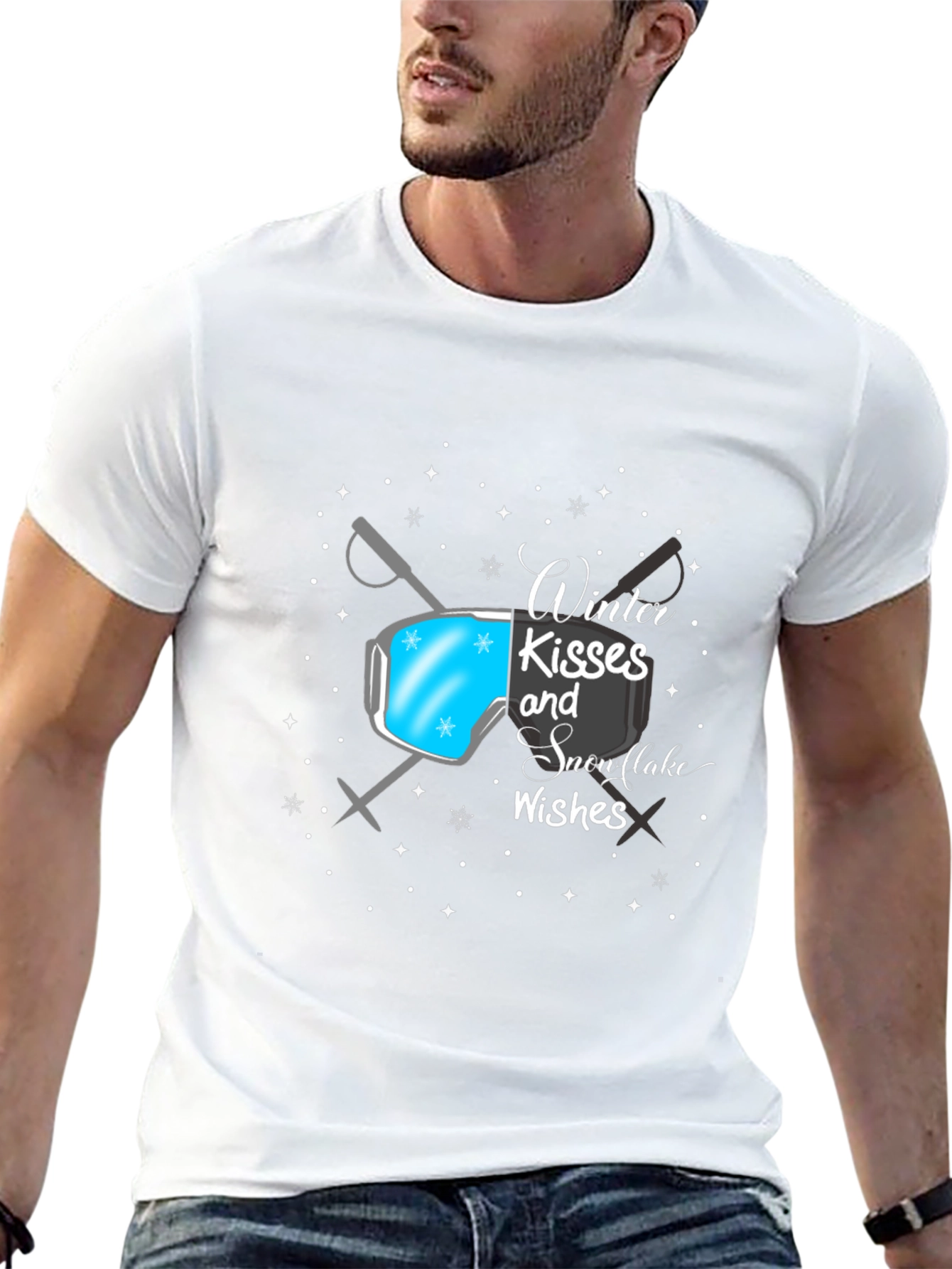 Winter Kisses Snowflakes Wishes Graphic T-Shirt