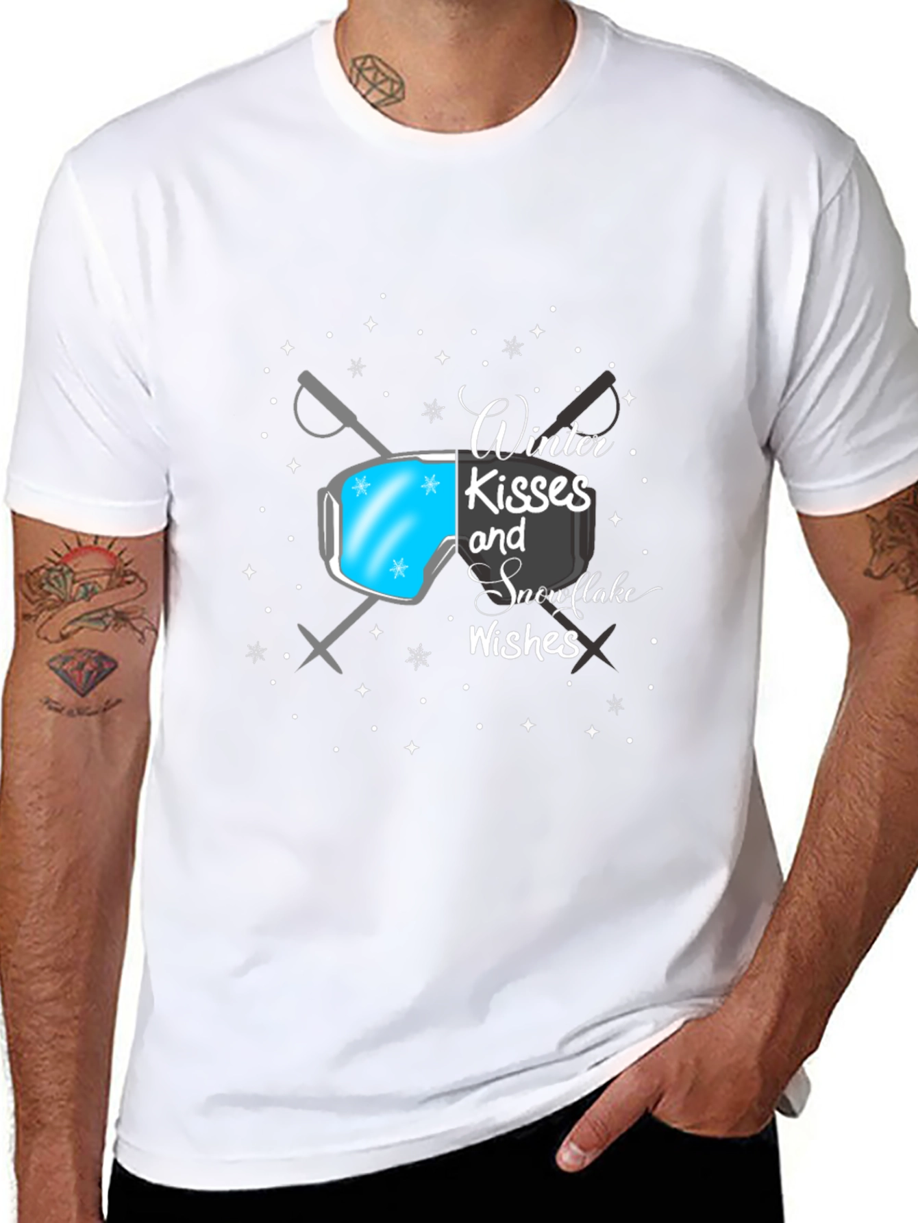 Winter Kisses Snowflakes Wishes Graphic T-Shirt