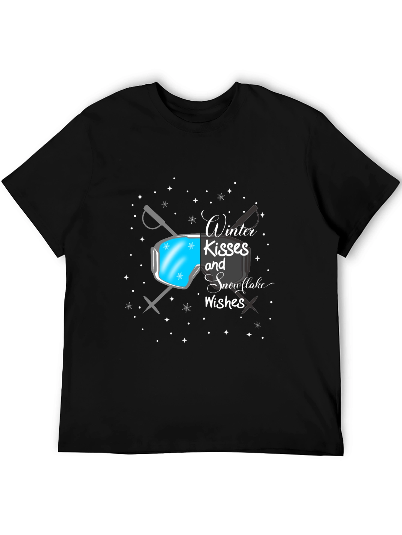 Winter Kisses Snowflakes Wishes Graphic T-Shirt