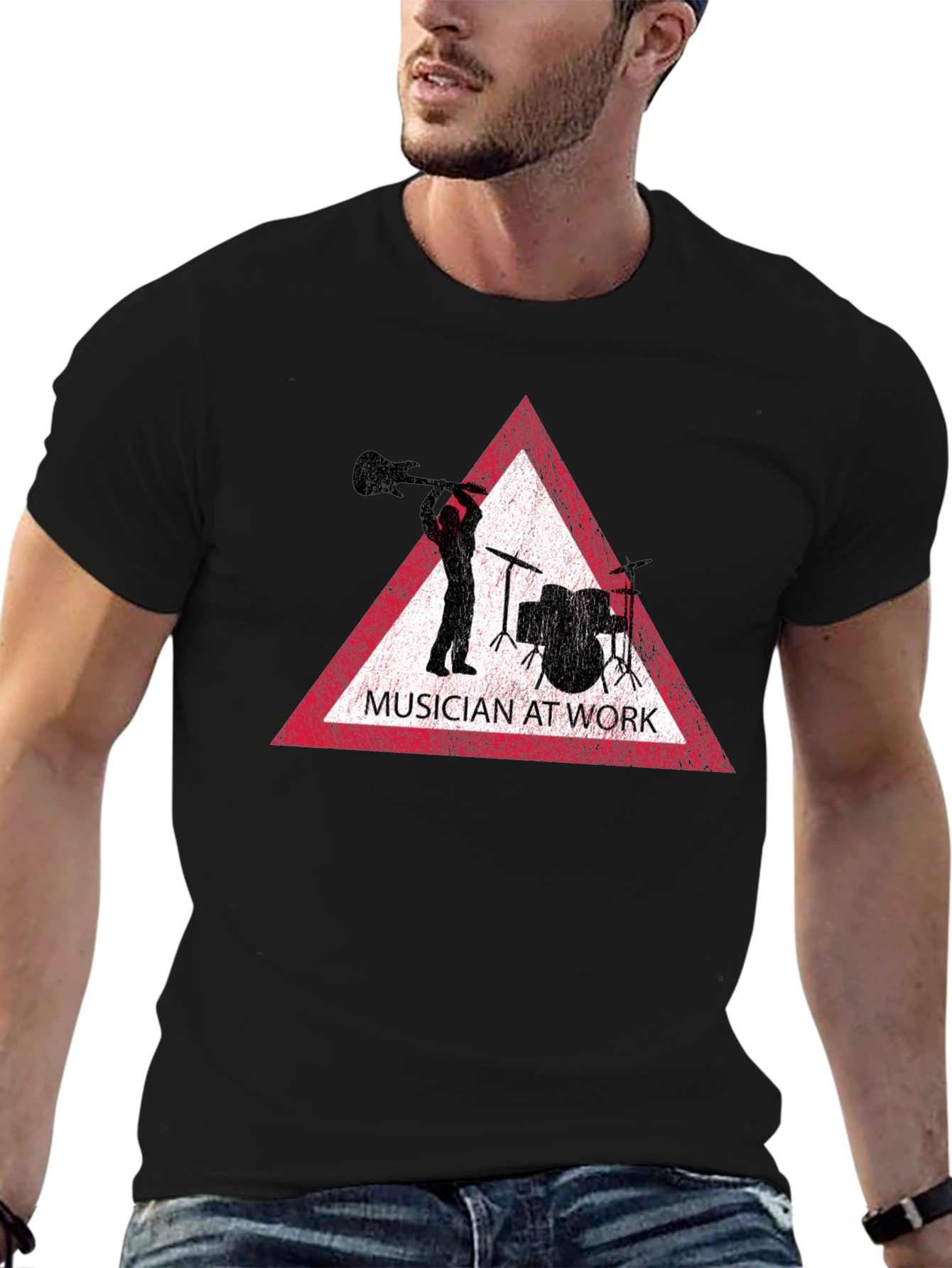 Musician at Work Black T-Shirt