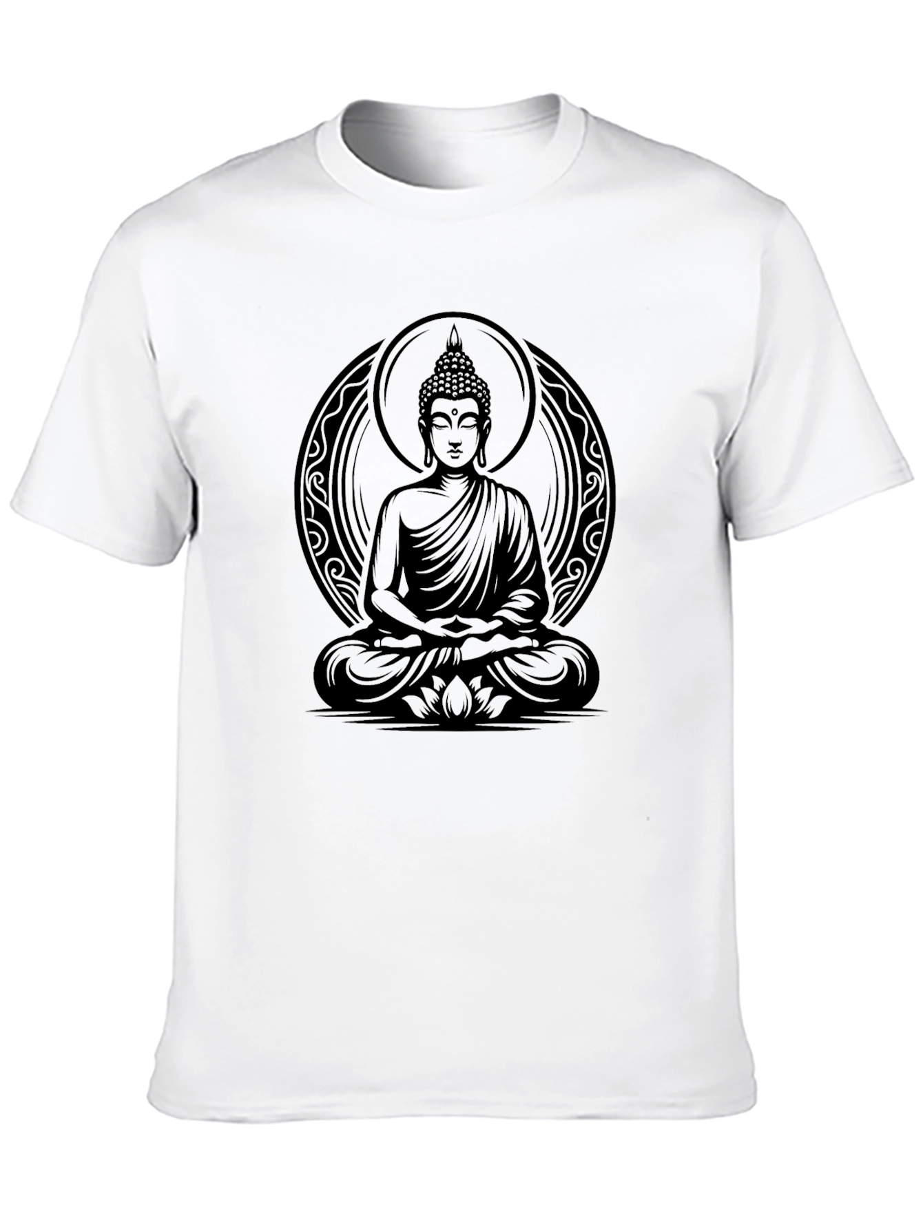 Buddha Graphic T-Shirt - Meditative Black Tee