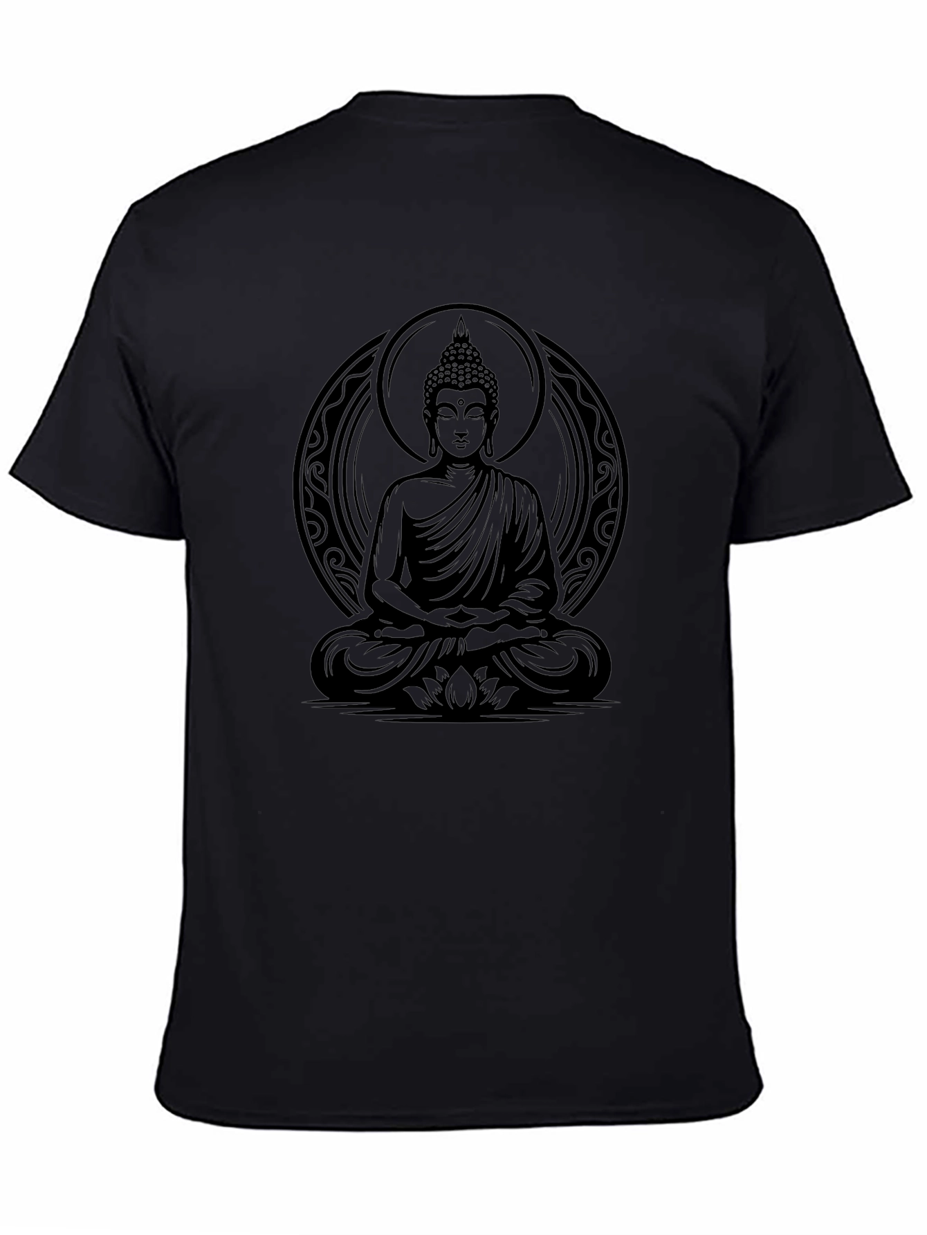 Buddha Graphic T-Shirt - Meditative Black Tee