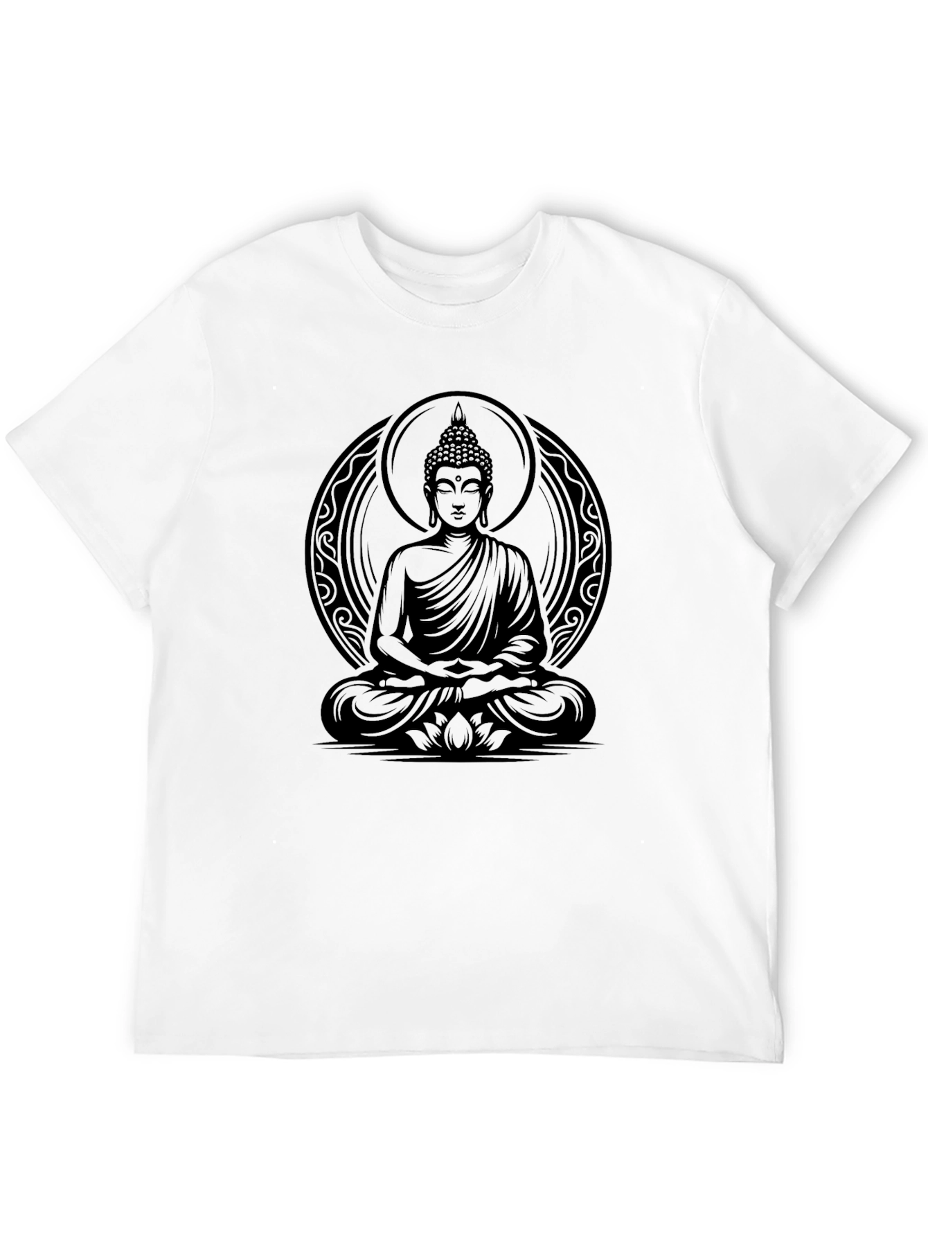Buddha Graphic T-Shirt - Meditative Black Tee