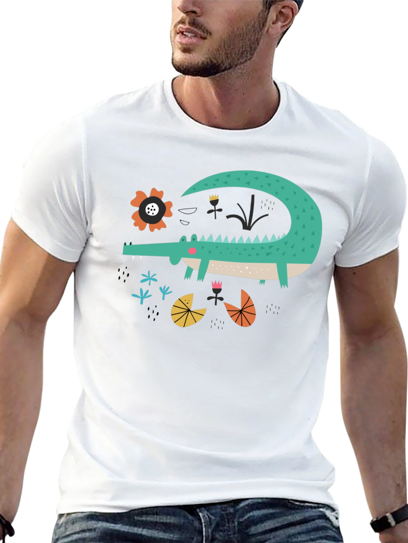Cartoon Crocodile Graphic Tee