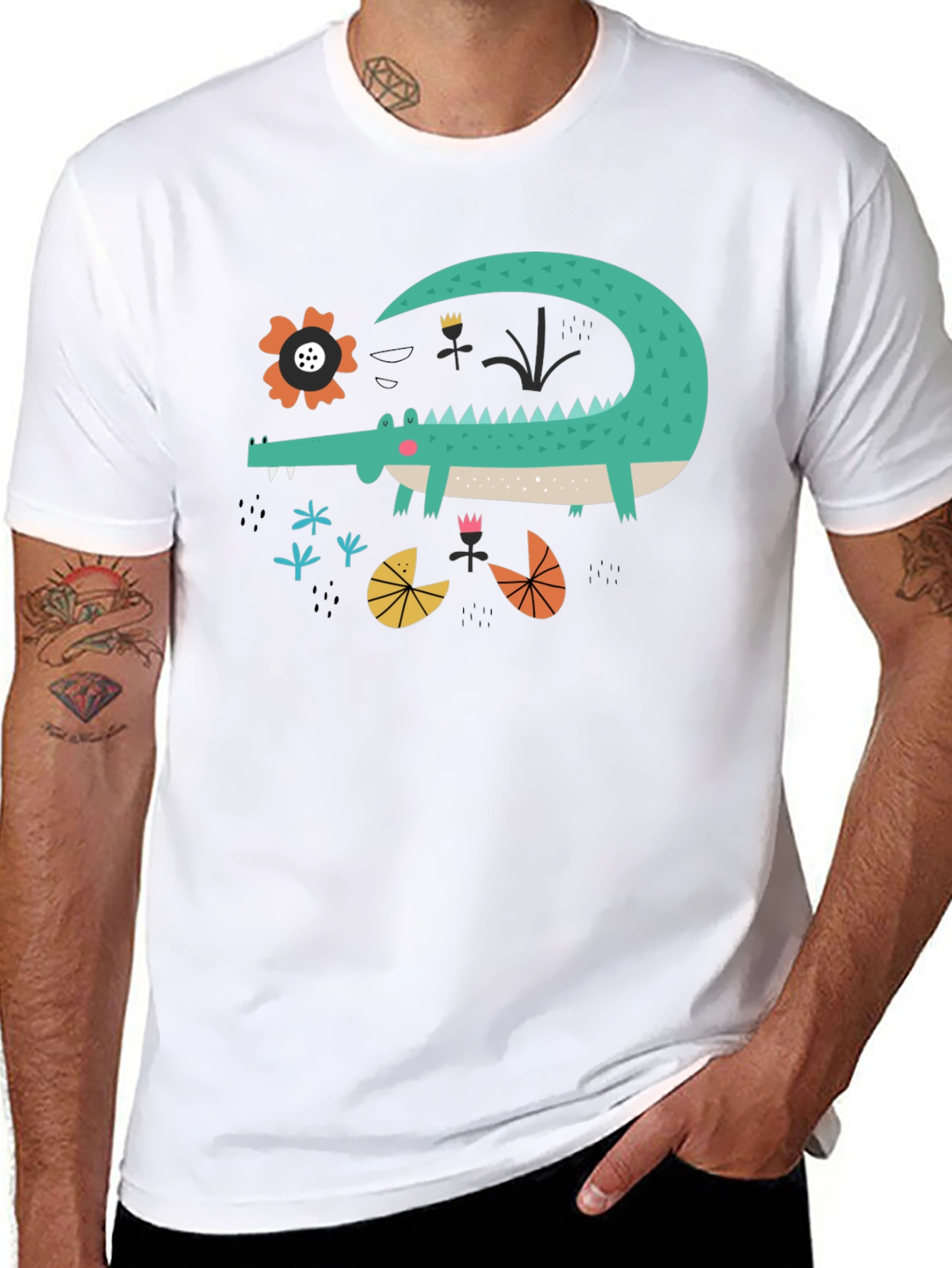 Cartoon Crocodile Graphic Tee