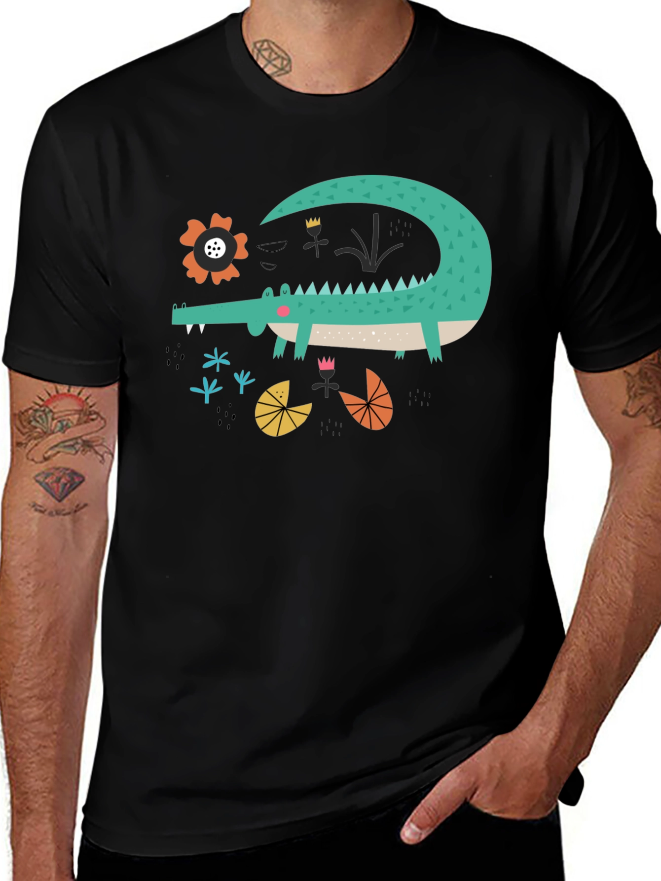 Cartoon Crocodile Graphic Tee