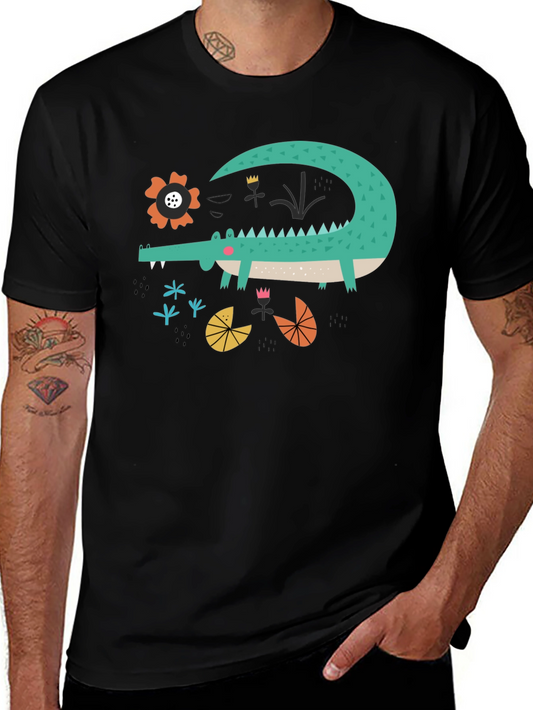Cartoon Crocodile Graphic Tee