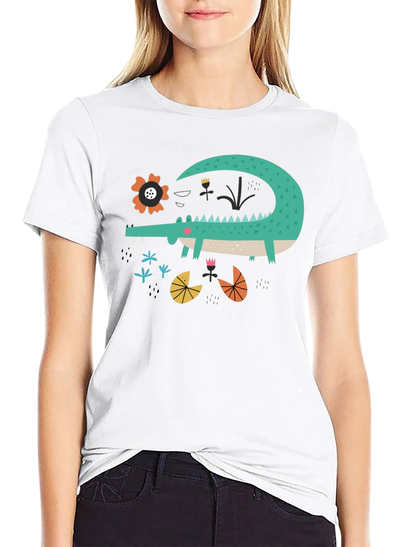Cartoon Crocodile Graphic Tee