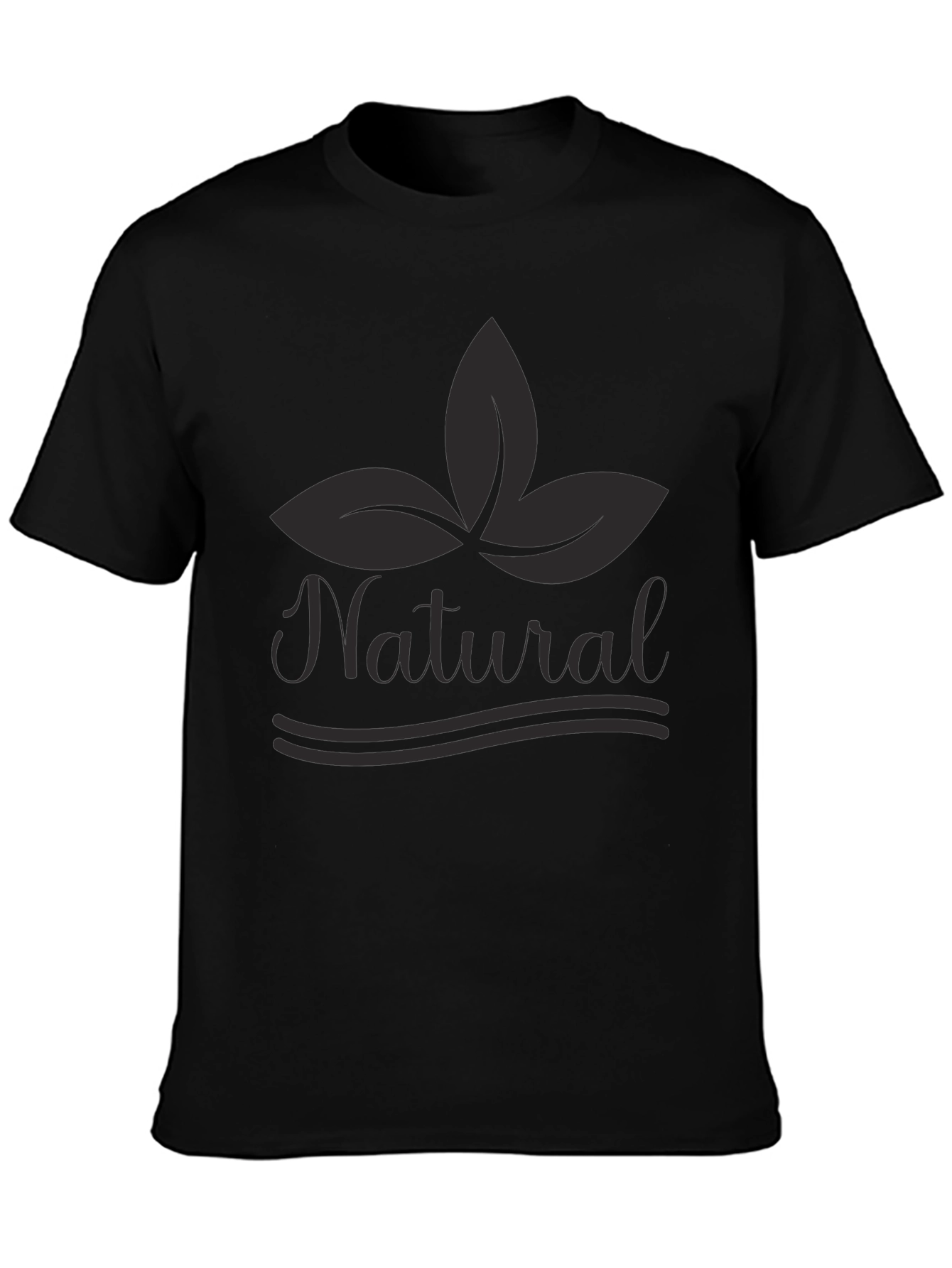 Natural Leaf Graphic T-Shirt - Unisex Black Tee